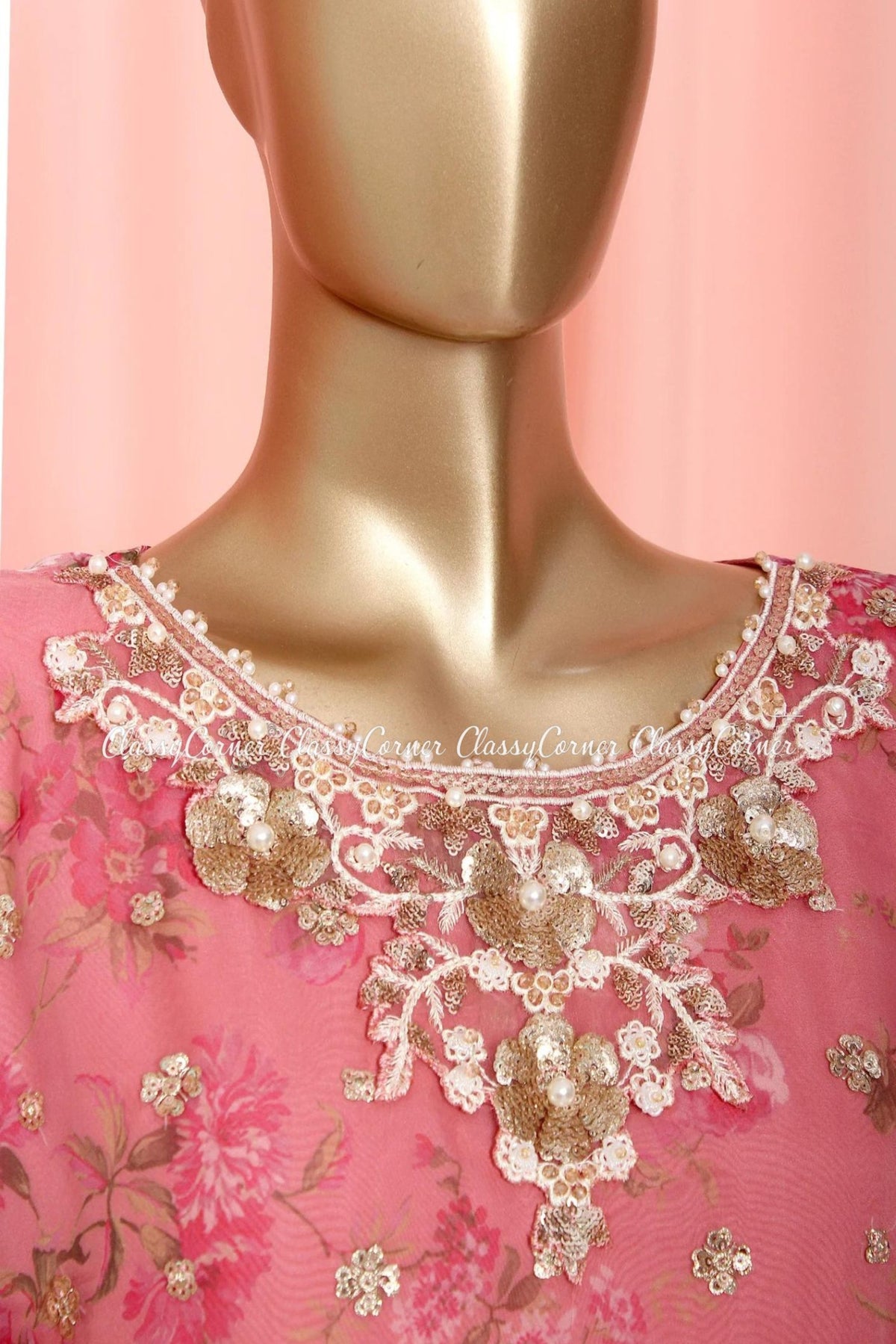 Pink Organza Pakistani Dress