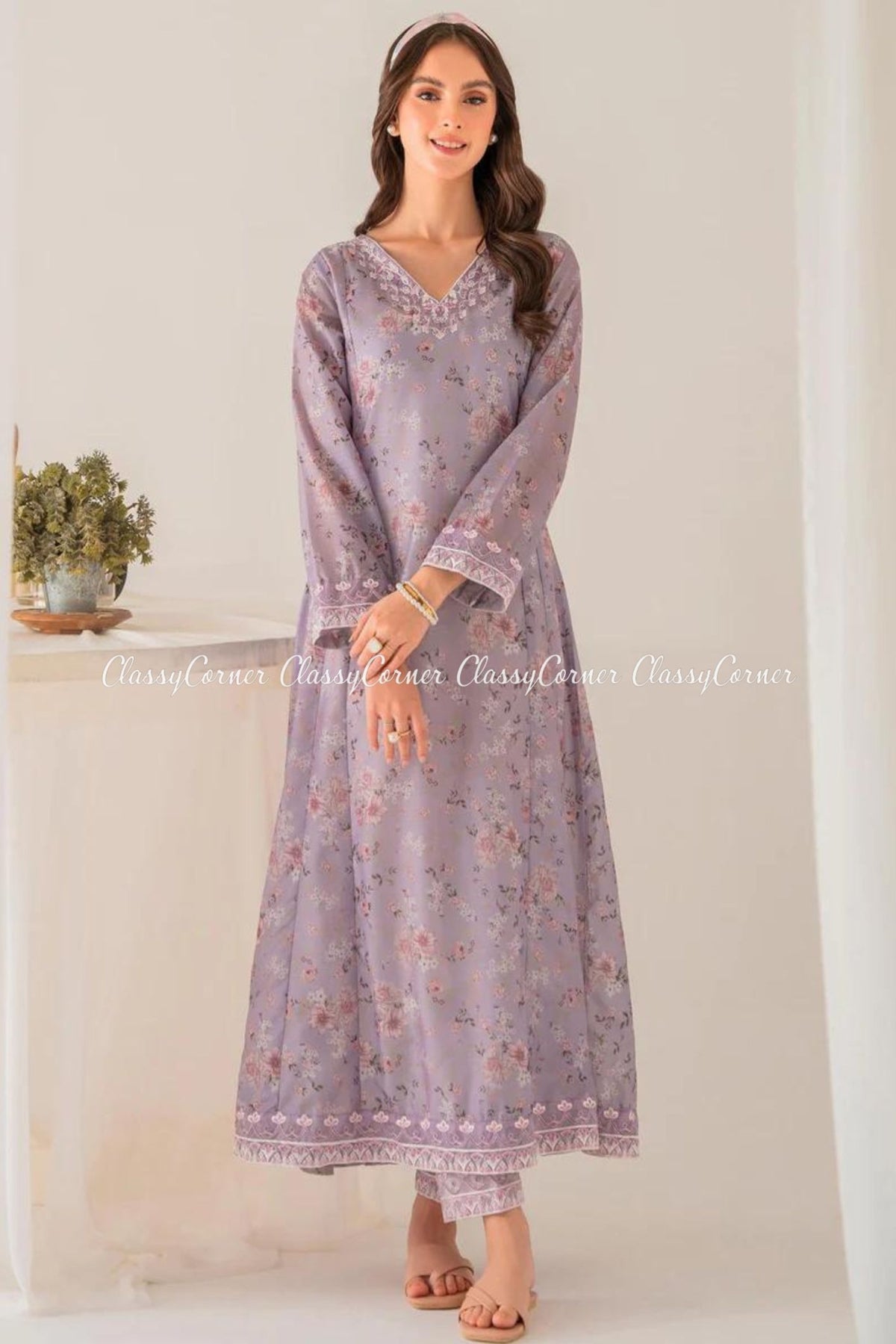 Purple Pakistani Casual Shalwar Kameez