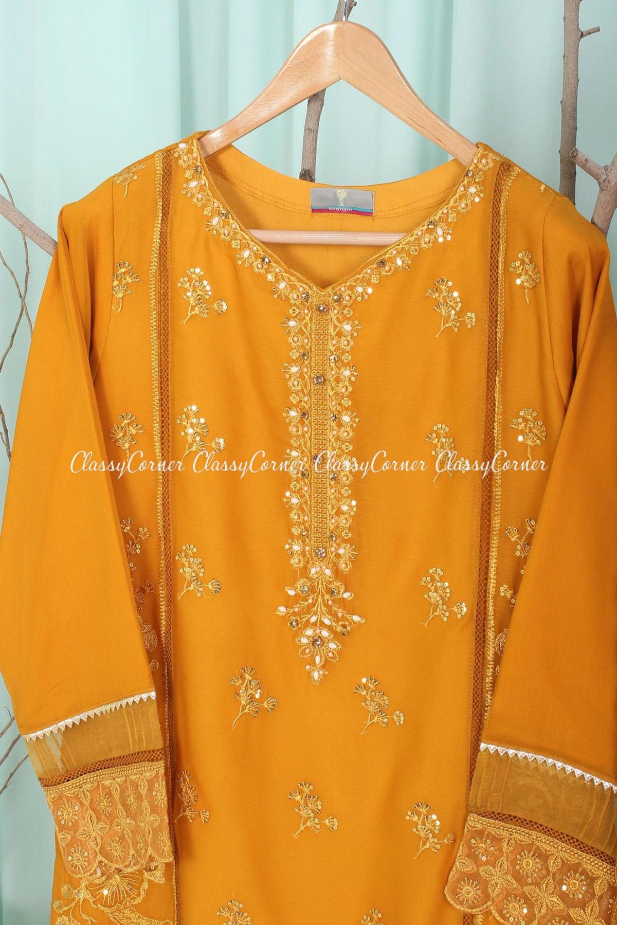 Yellow Chiffon Pakistani Shalwar Kameez