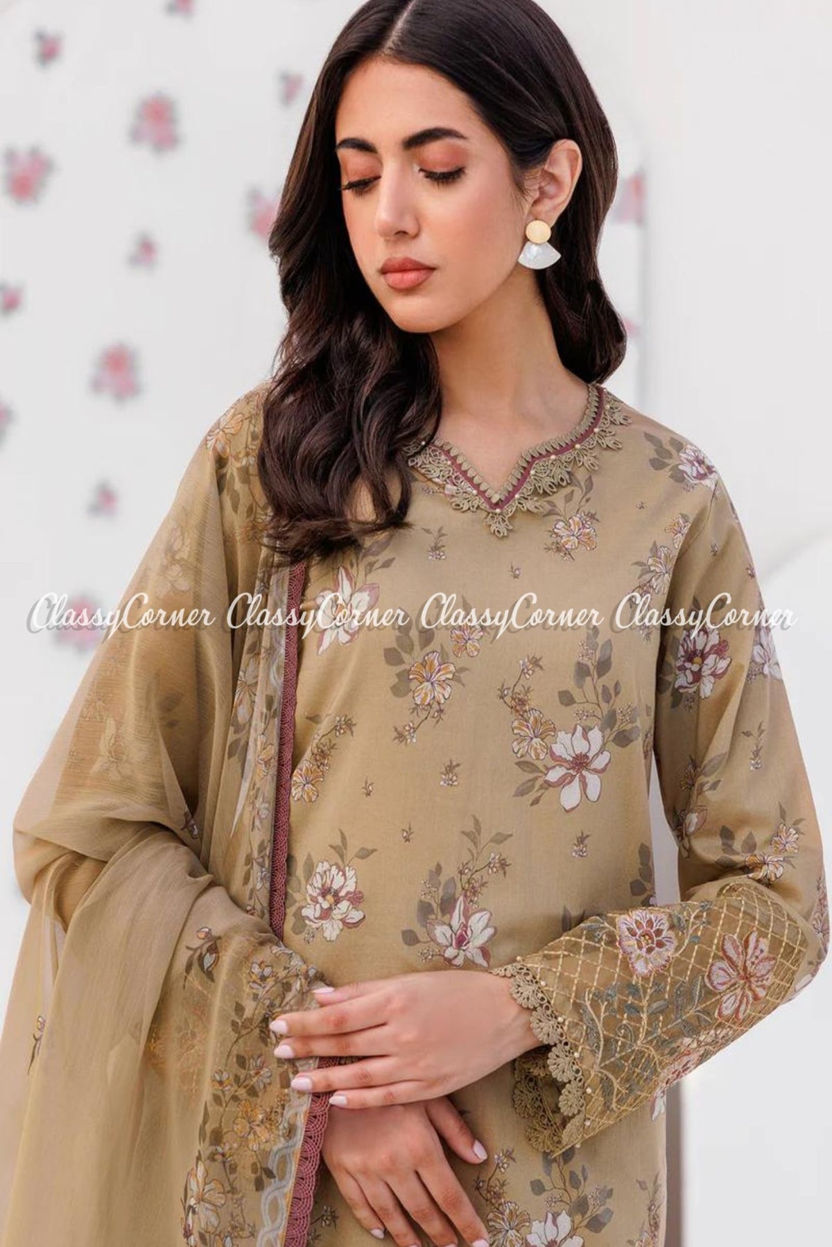 Pakistani Floral Printed Salwar Kameez