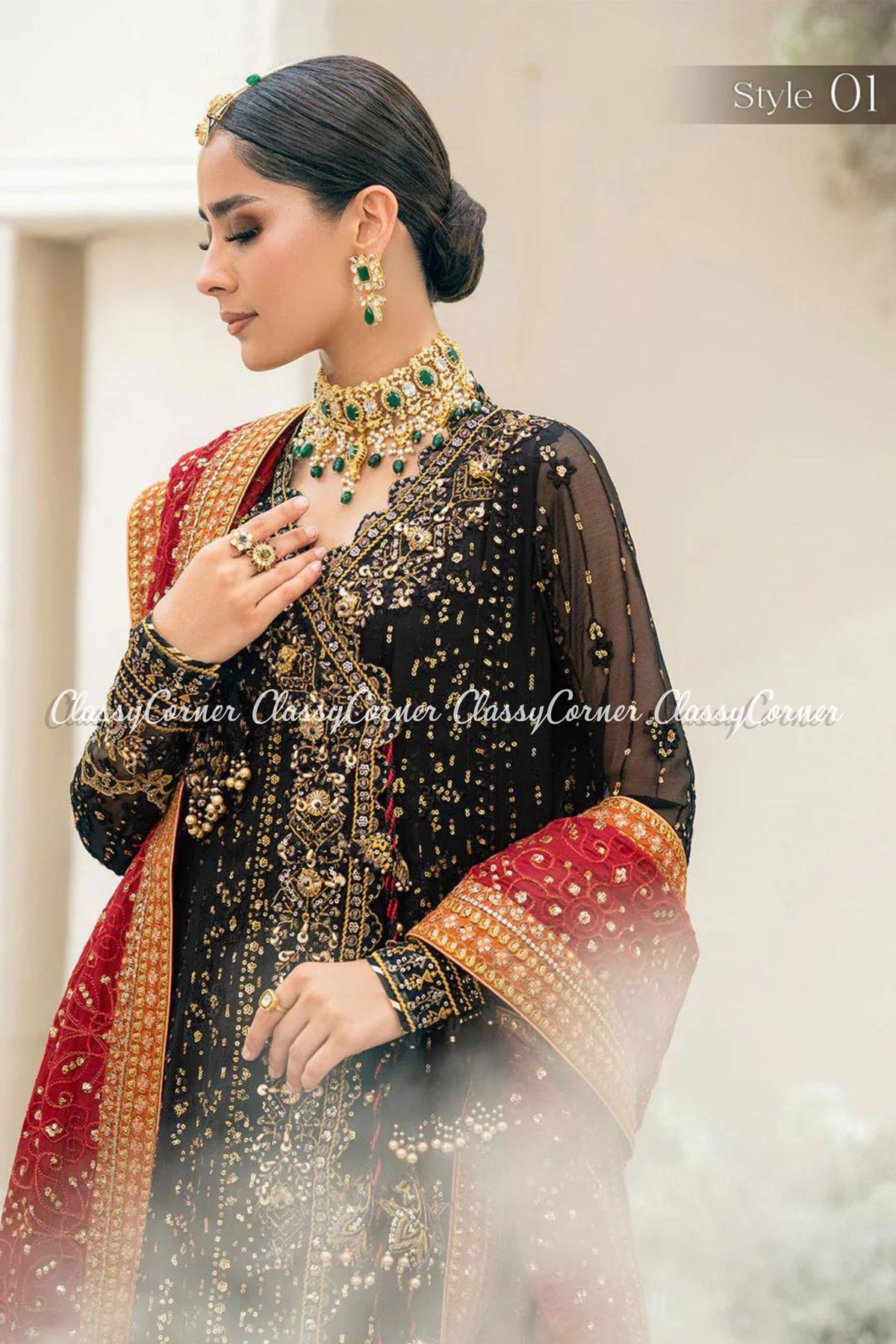 Traditional Pakistani wedding attire