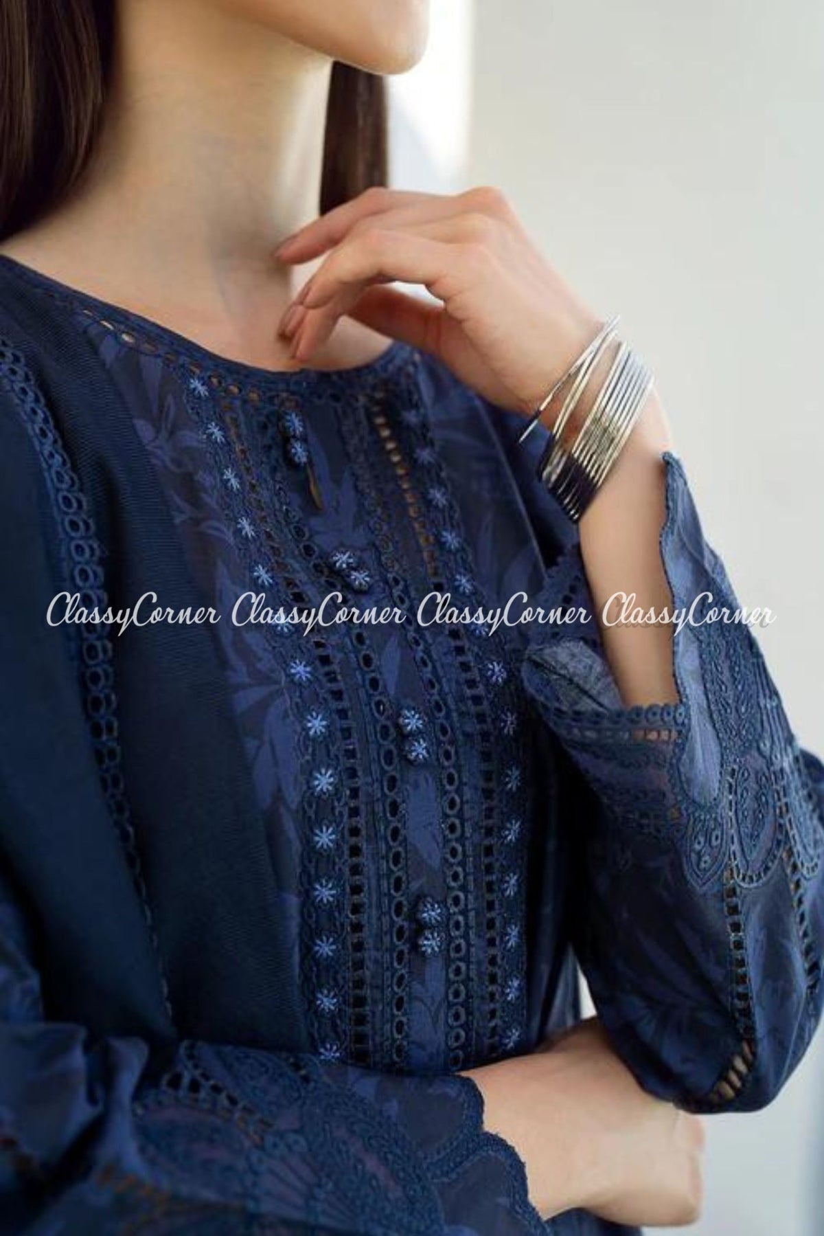 Dark Blue Digital Printed Lawn Suit