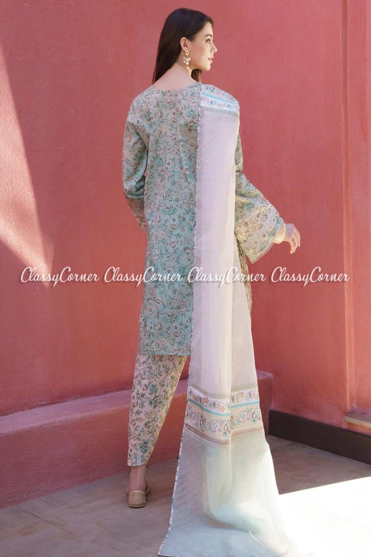 Green Lawn Printed Salwar Kameez