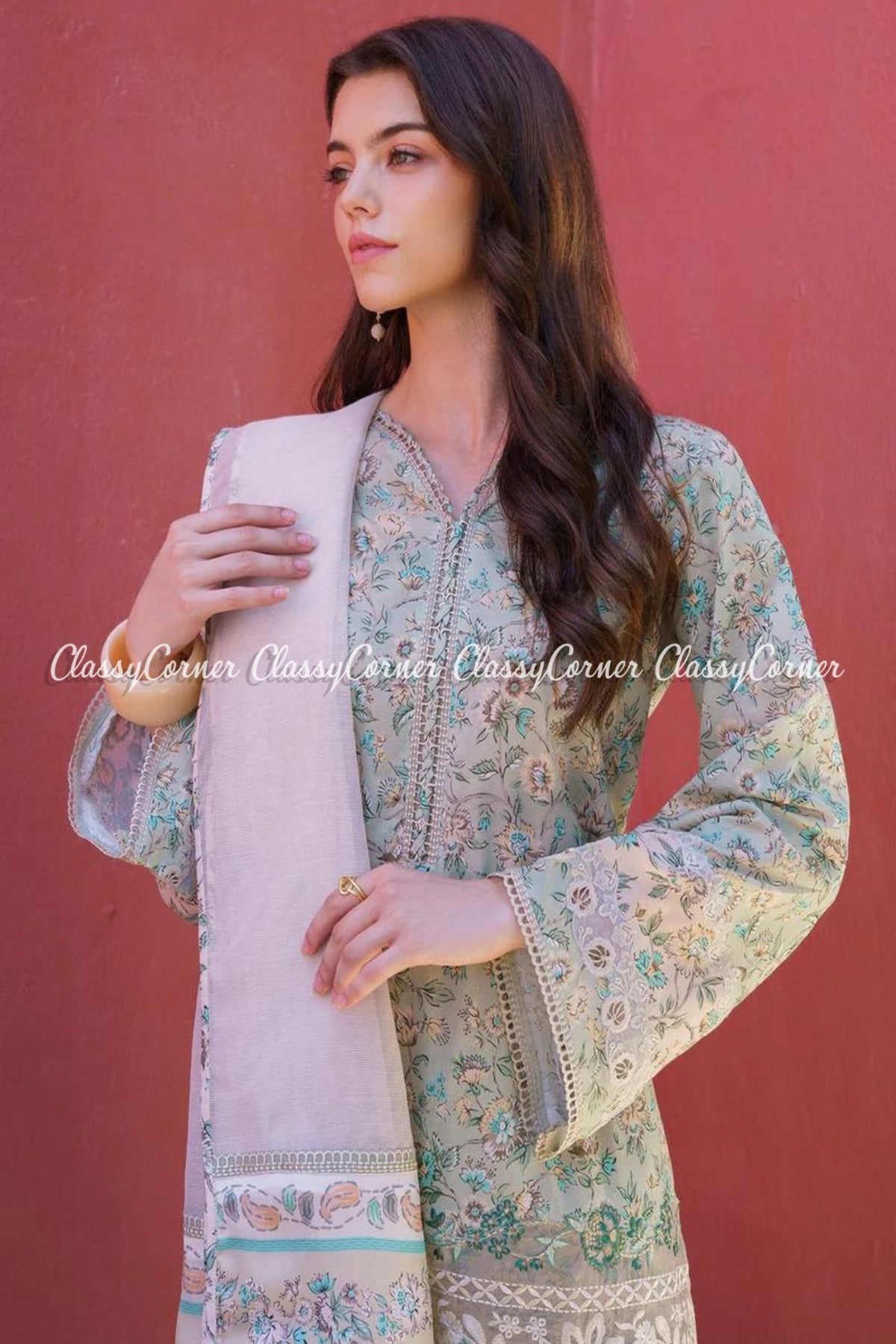 Green Lawn Printed Salwar Kameez