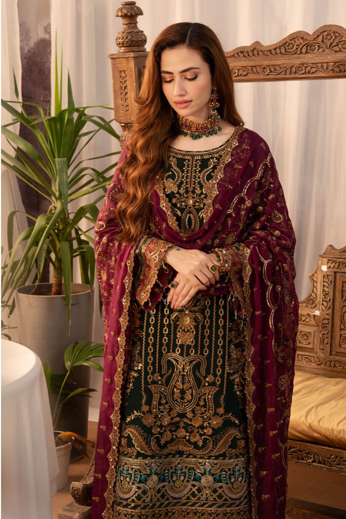 Women Mehndi Wear Salwar Kameez