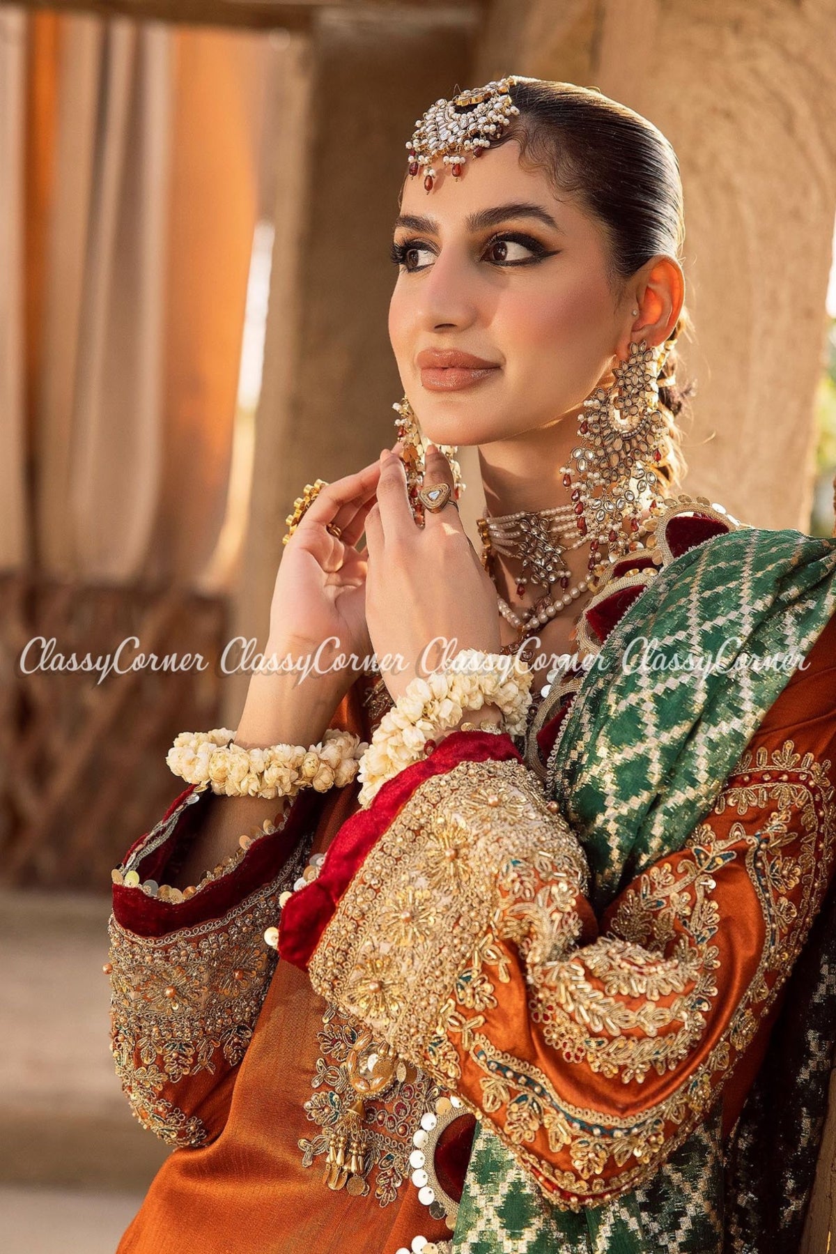 Multicolor Pakistani Bridal Wear Gharara