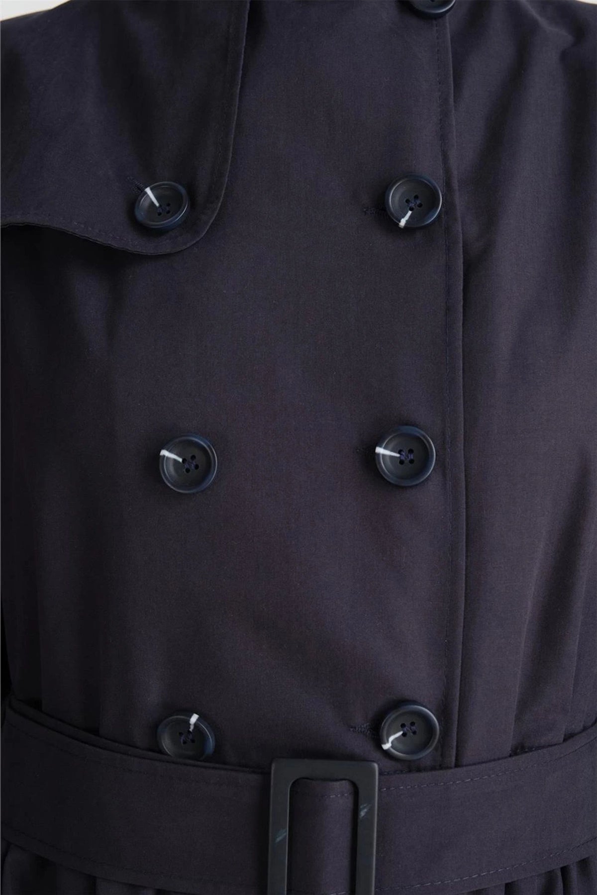 Navy Blue Polyester Topcoat