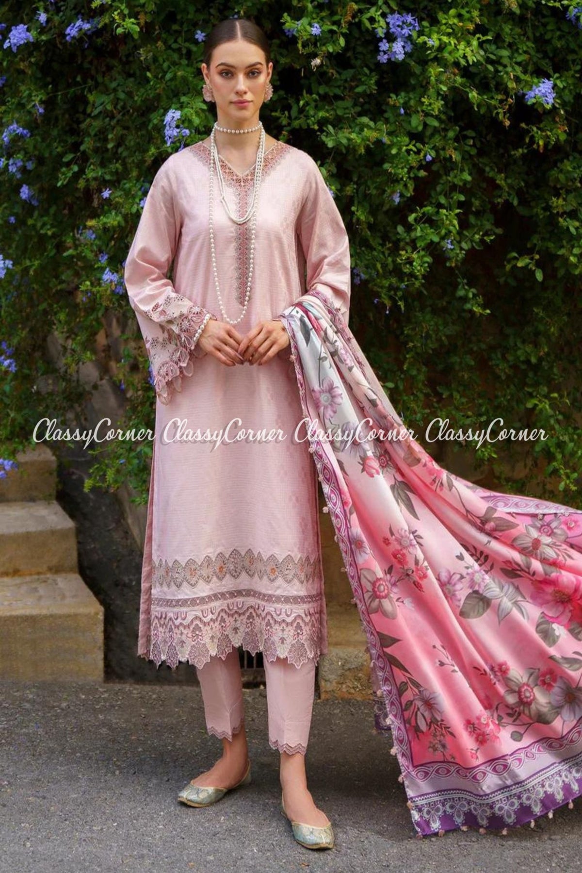 Pink Lawn Pakistani Salwar Kameez