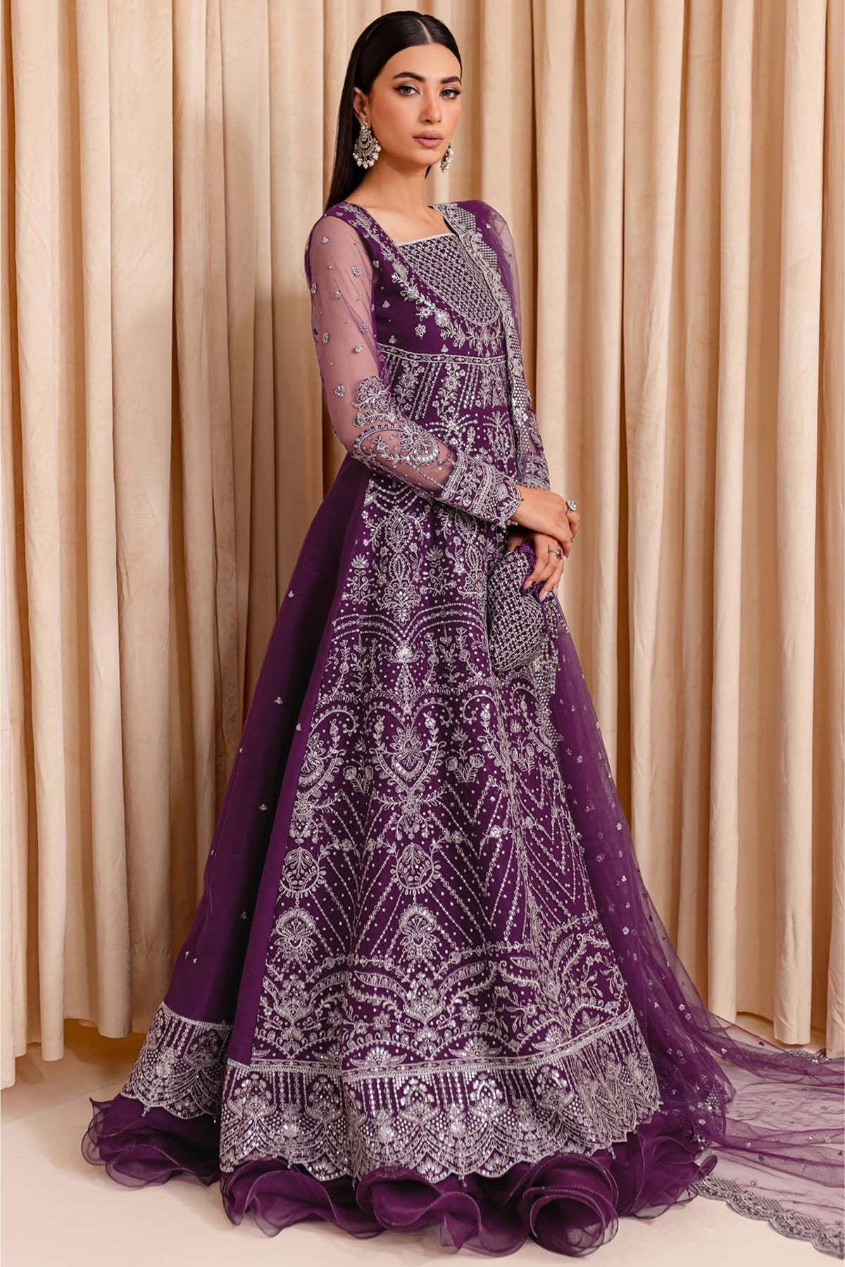 Plum Net Gown