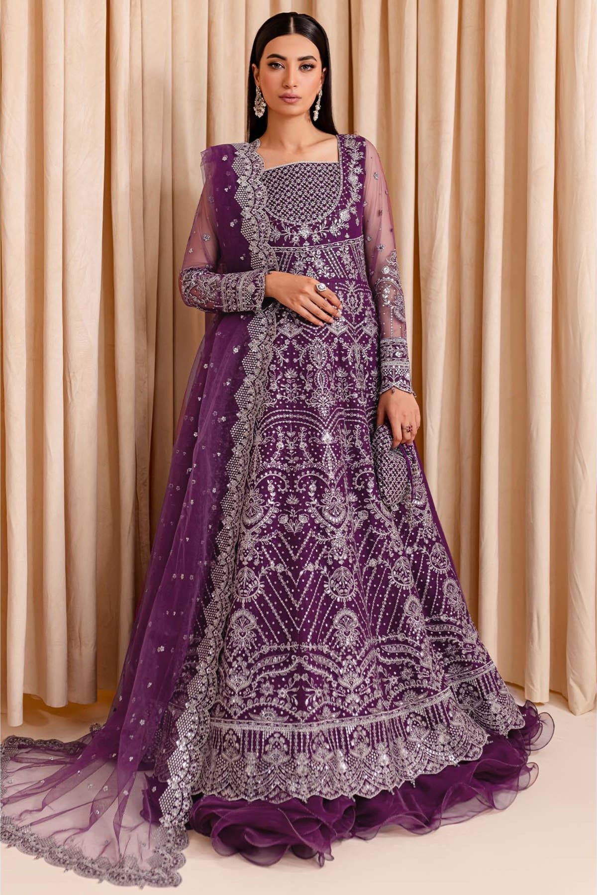 Plum Net Gown