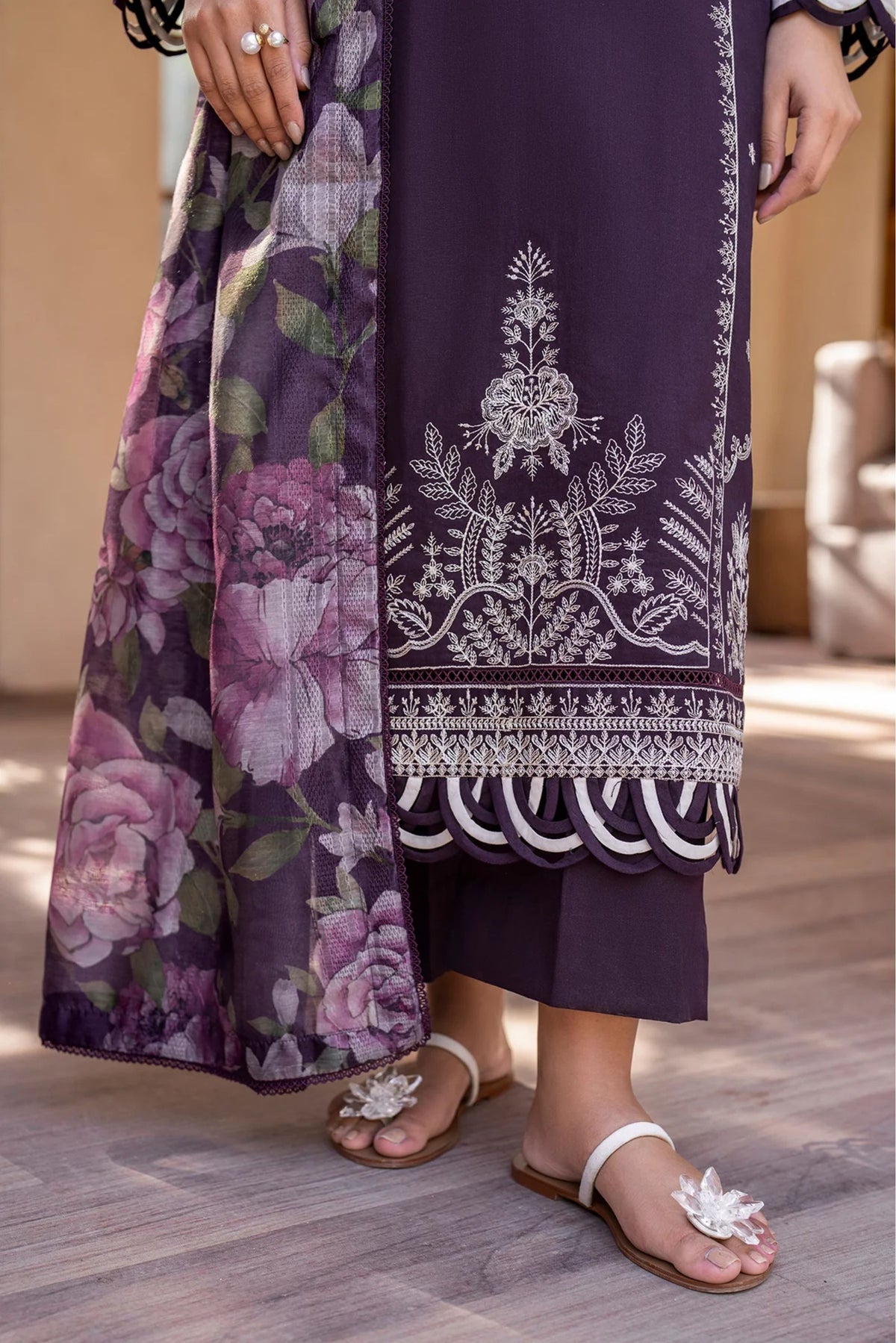 Dark Purple Lawn 3PC Suit