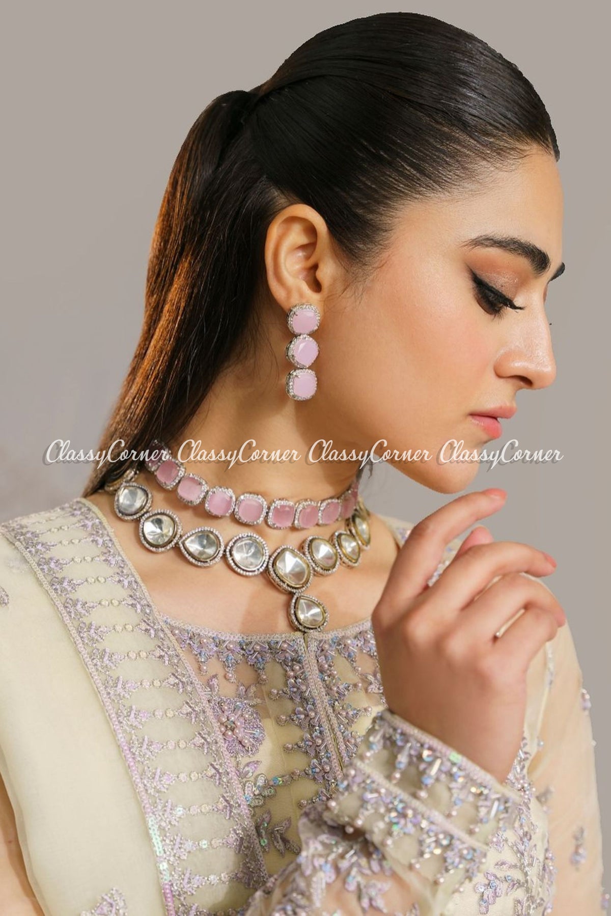 Cream White Organza Party Wear Sharara