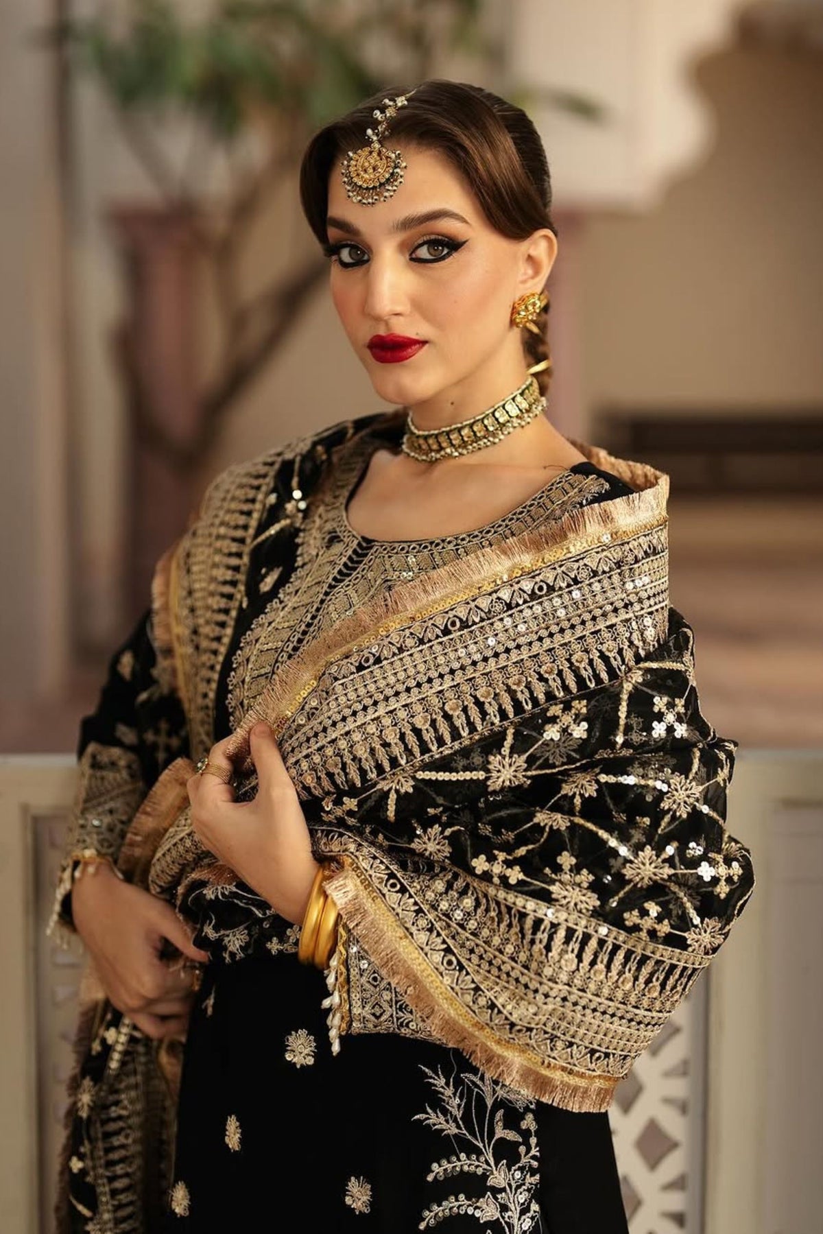 Black Chiffon Party Wear Suit