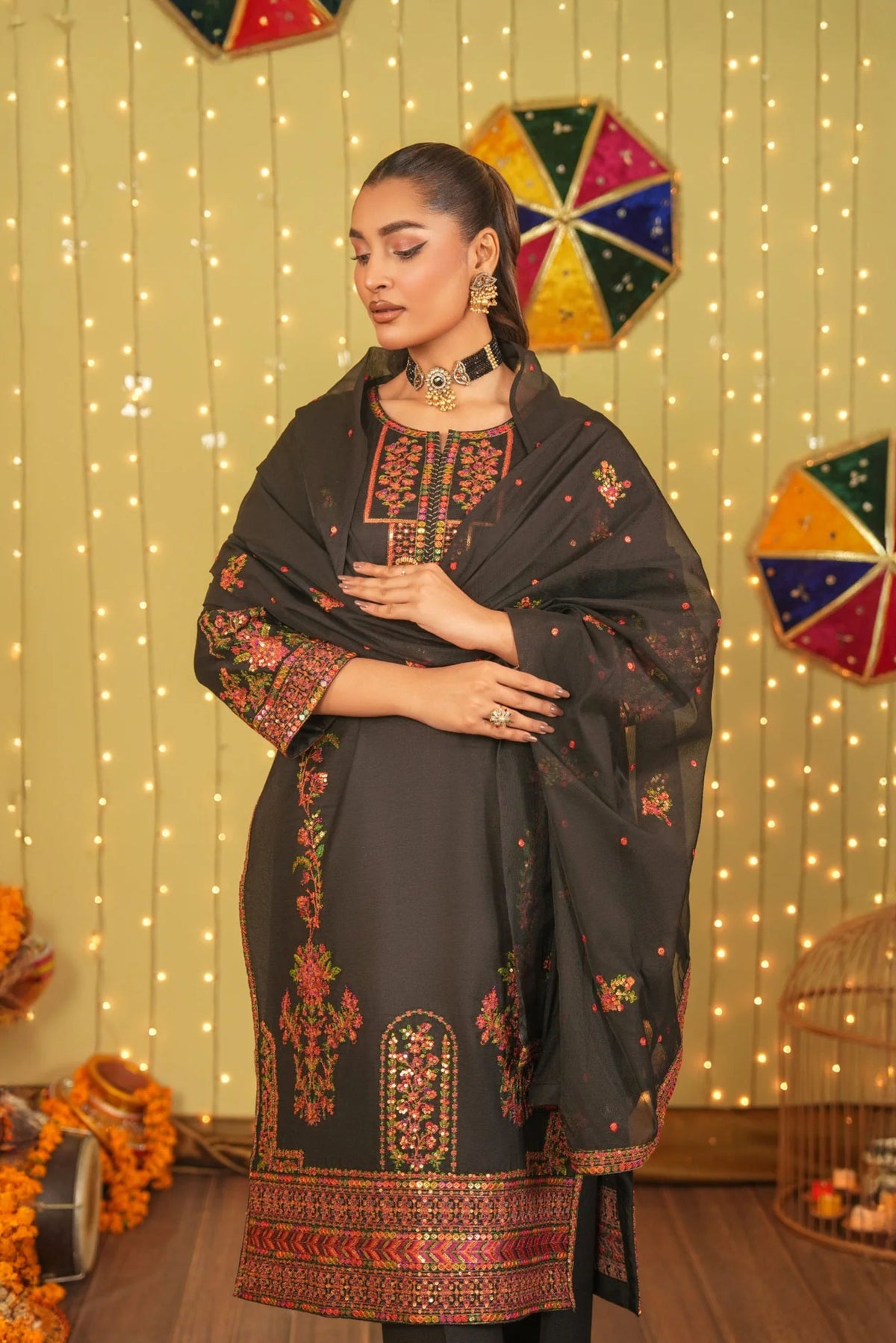 Black Readymade Salwar Kameez