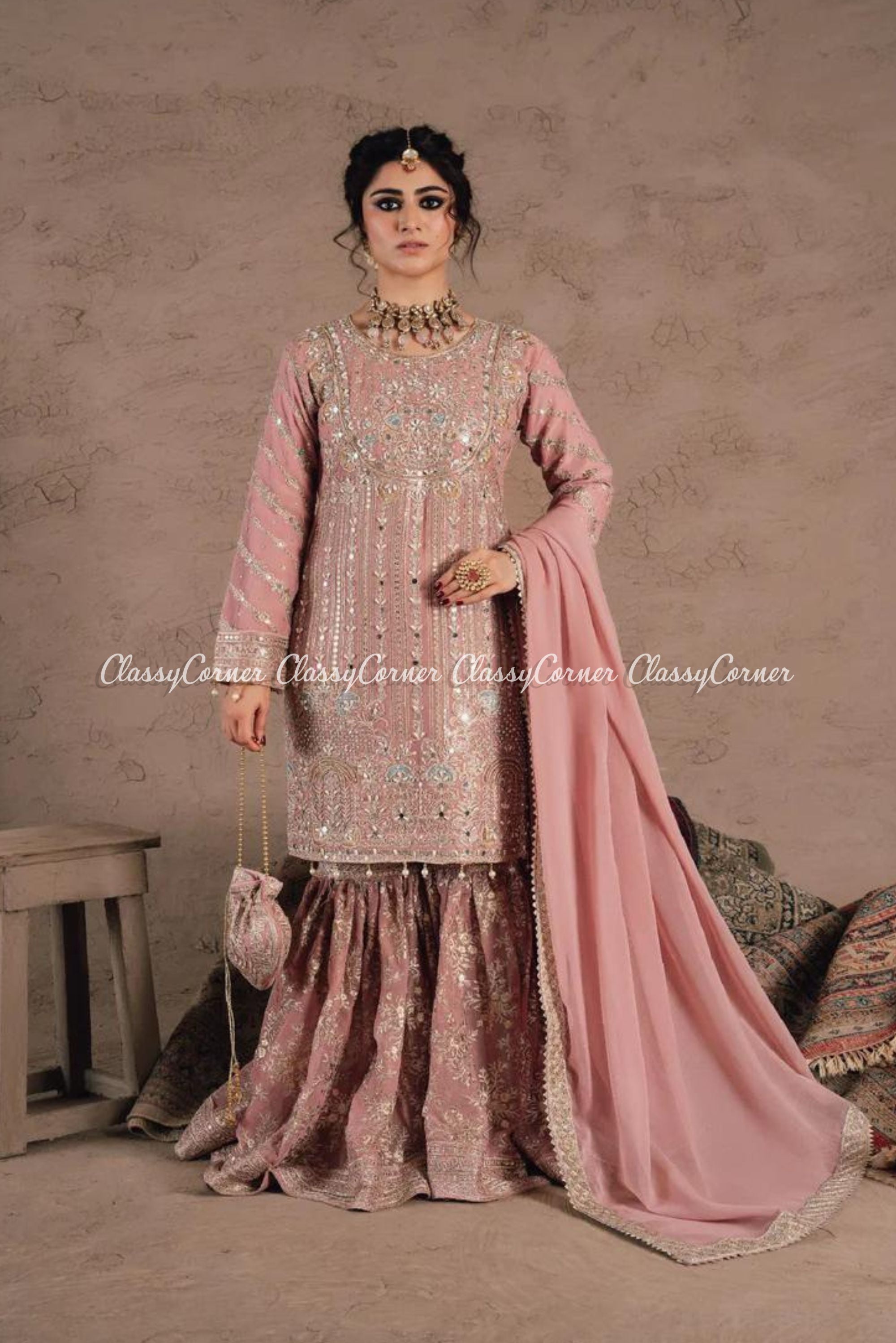 Pakistani Gharara Suit For Wedding