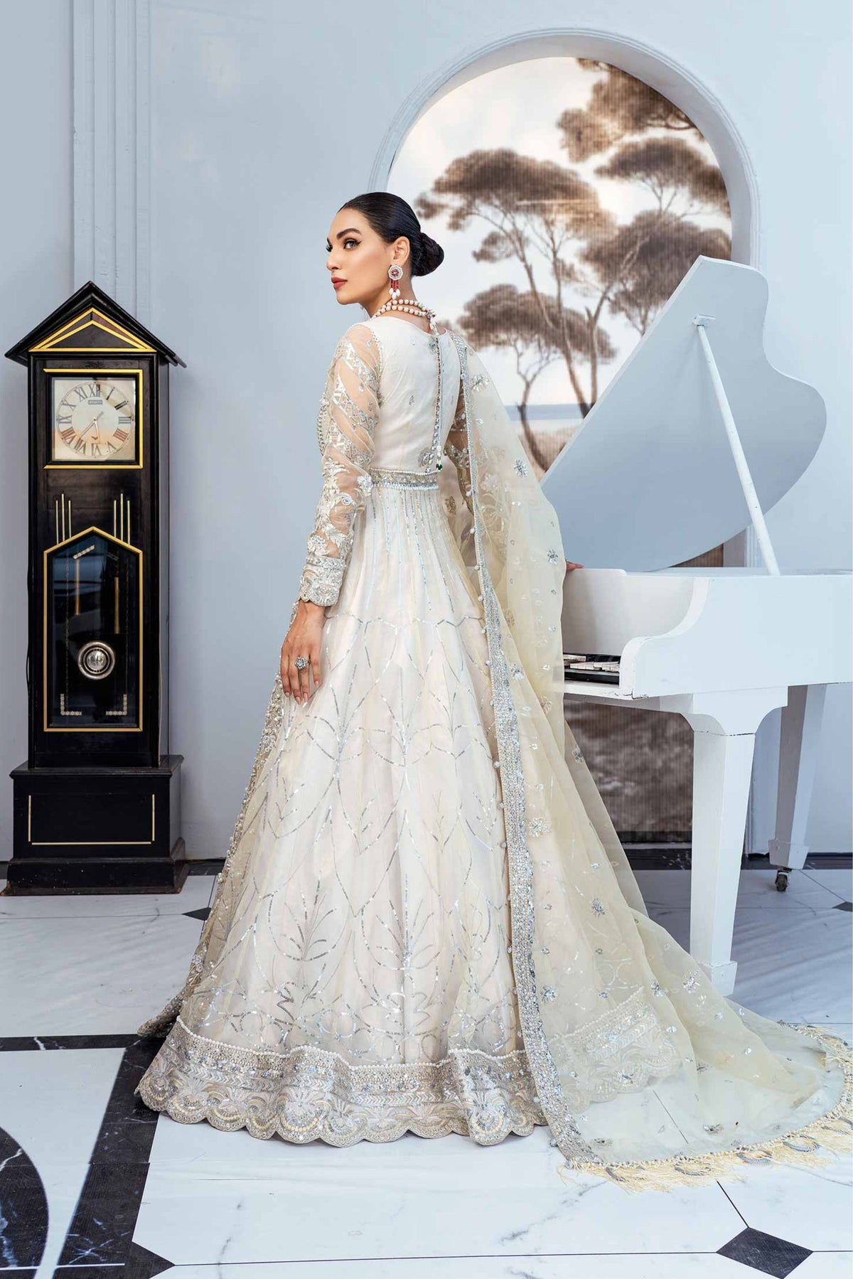 Pakistani Organza Readymade Bridal  Gown