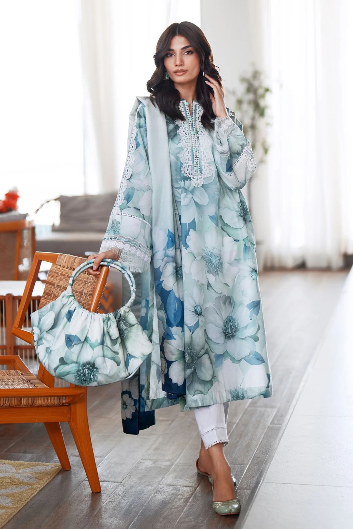 Floral Printed Lawn Suit