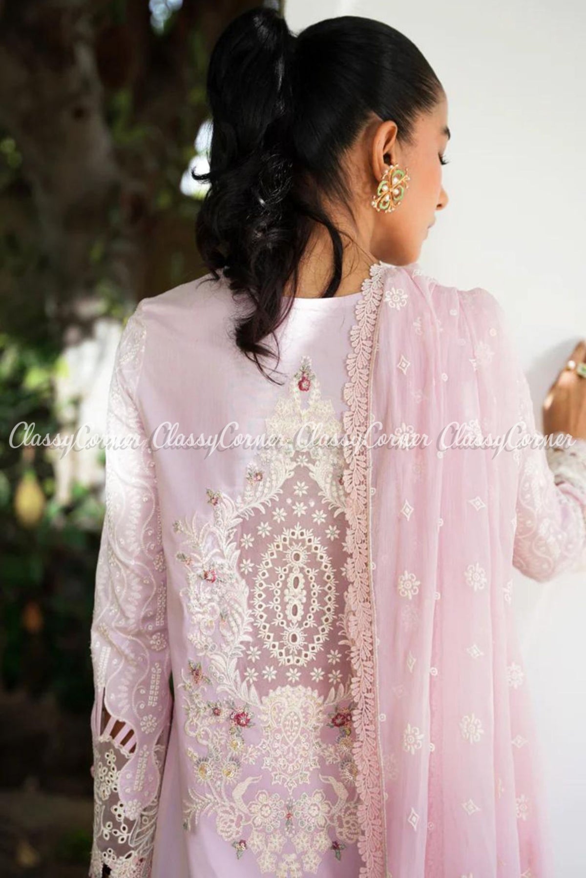 Light Lavender Chiffon Embroidered Chikankari Salwar Kameez