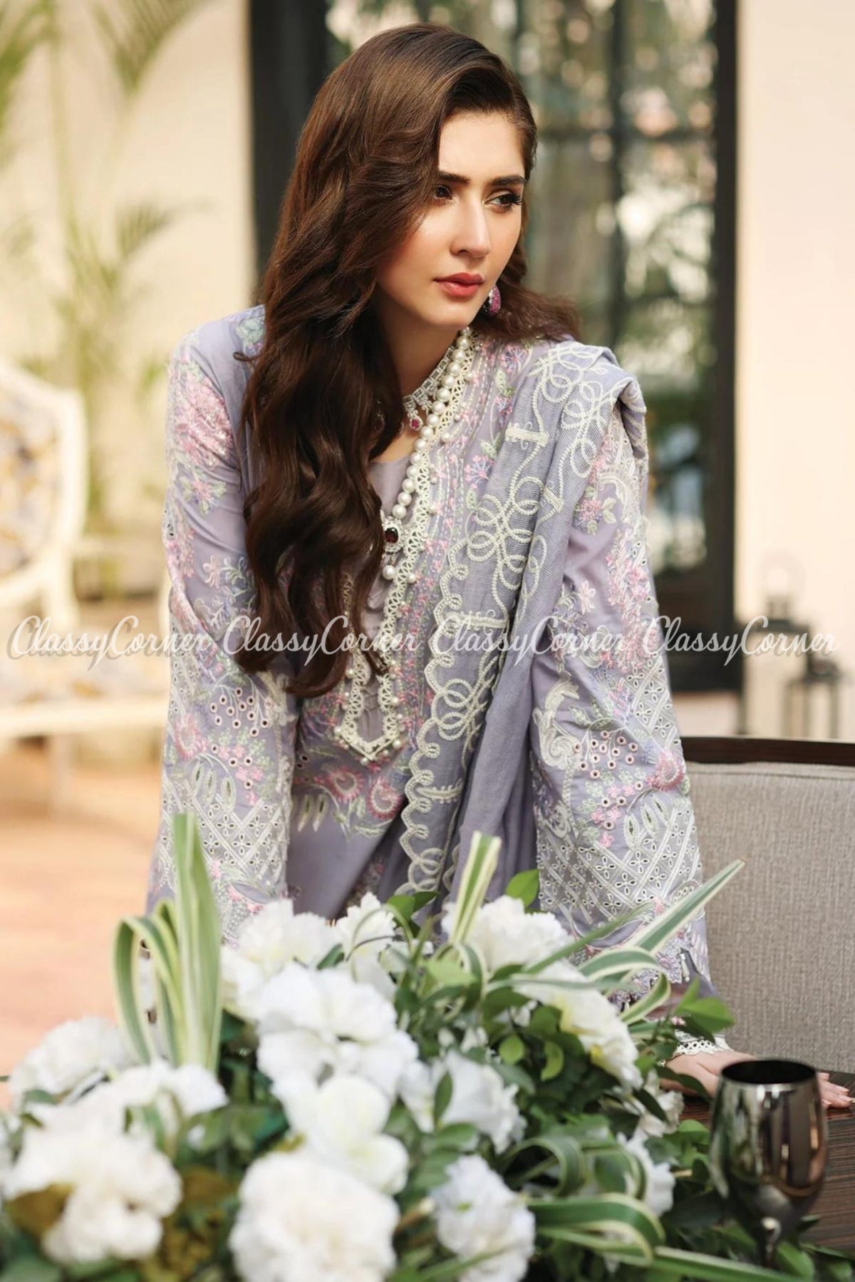 Lilac Lawn Embroidered Formal Wear Salwar Kameez