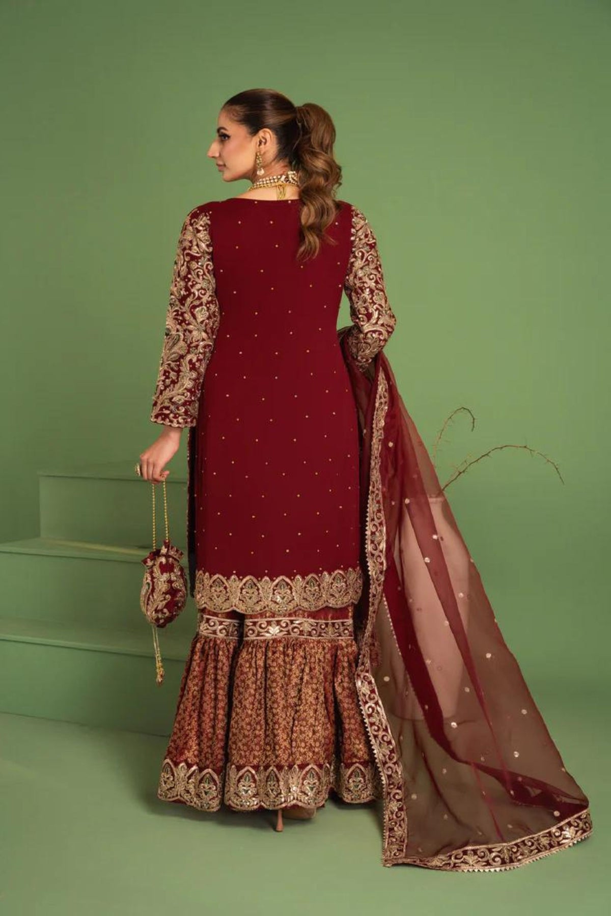 Pakistani Wedding Gharara Suit For Ladies