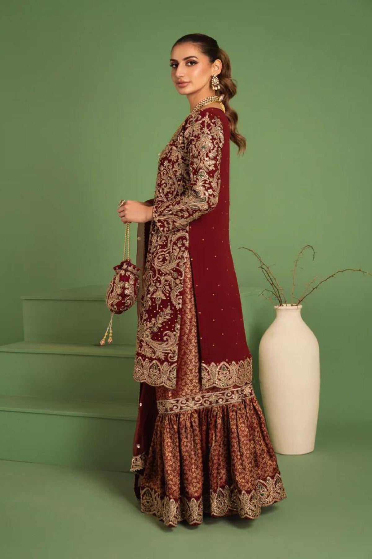 Pakistani Wedding Gharara Suit For Ladies