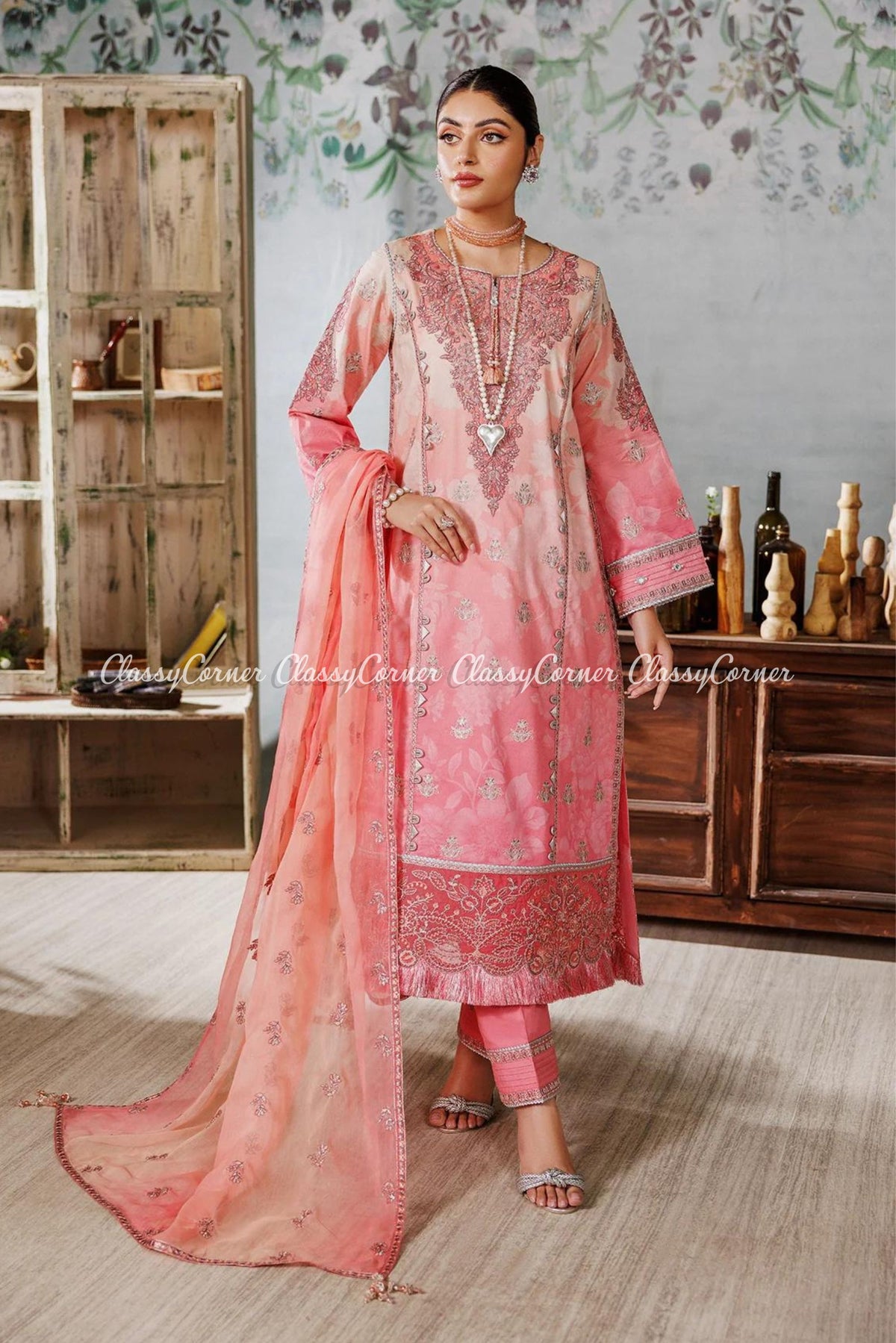 Fancy Pakistani Semi Formal Dress