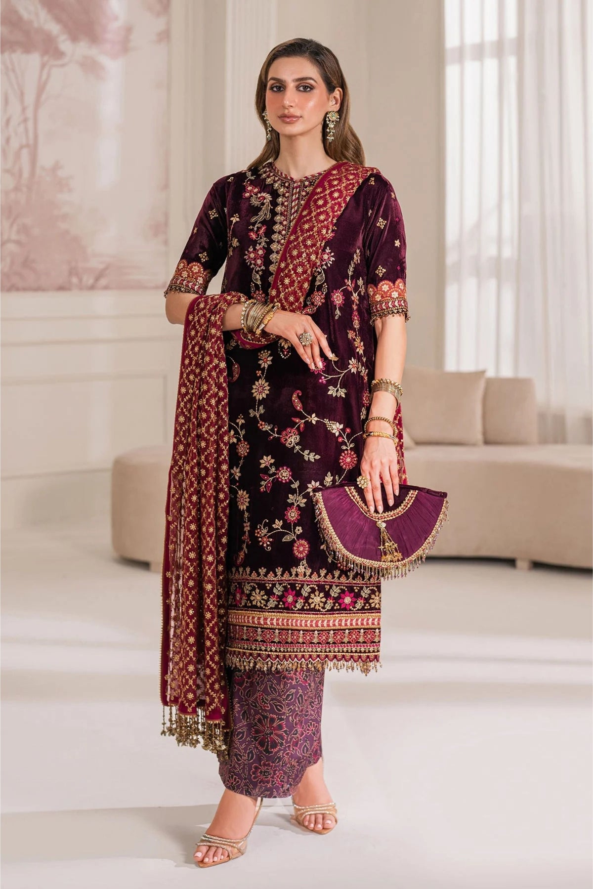 Pakistani Velvet Party Wear Suits Online