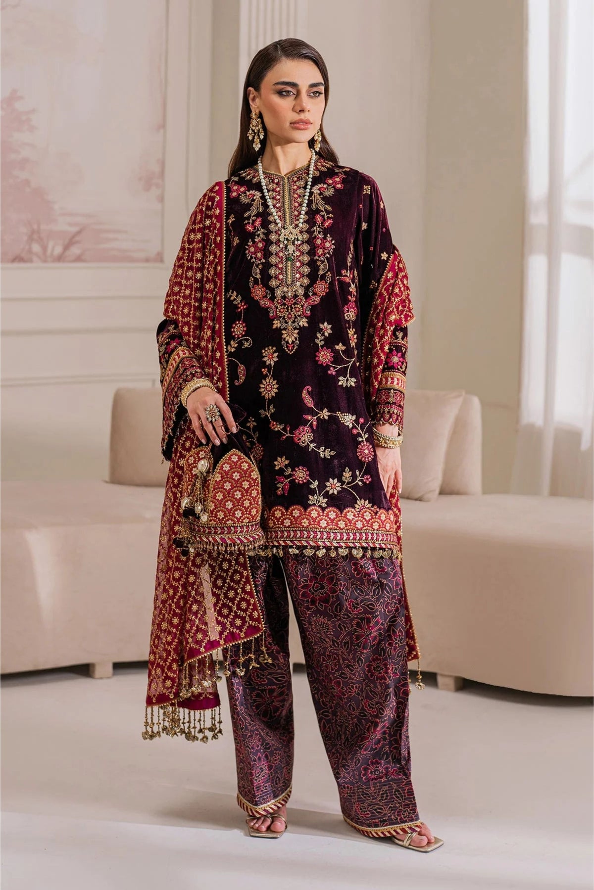 Pakistani Velvet Party Wear Suits Online