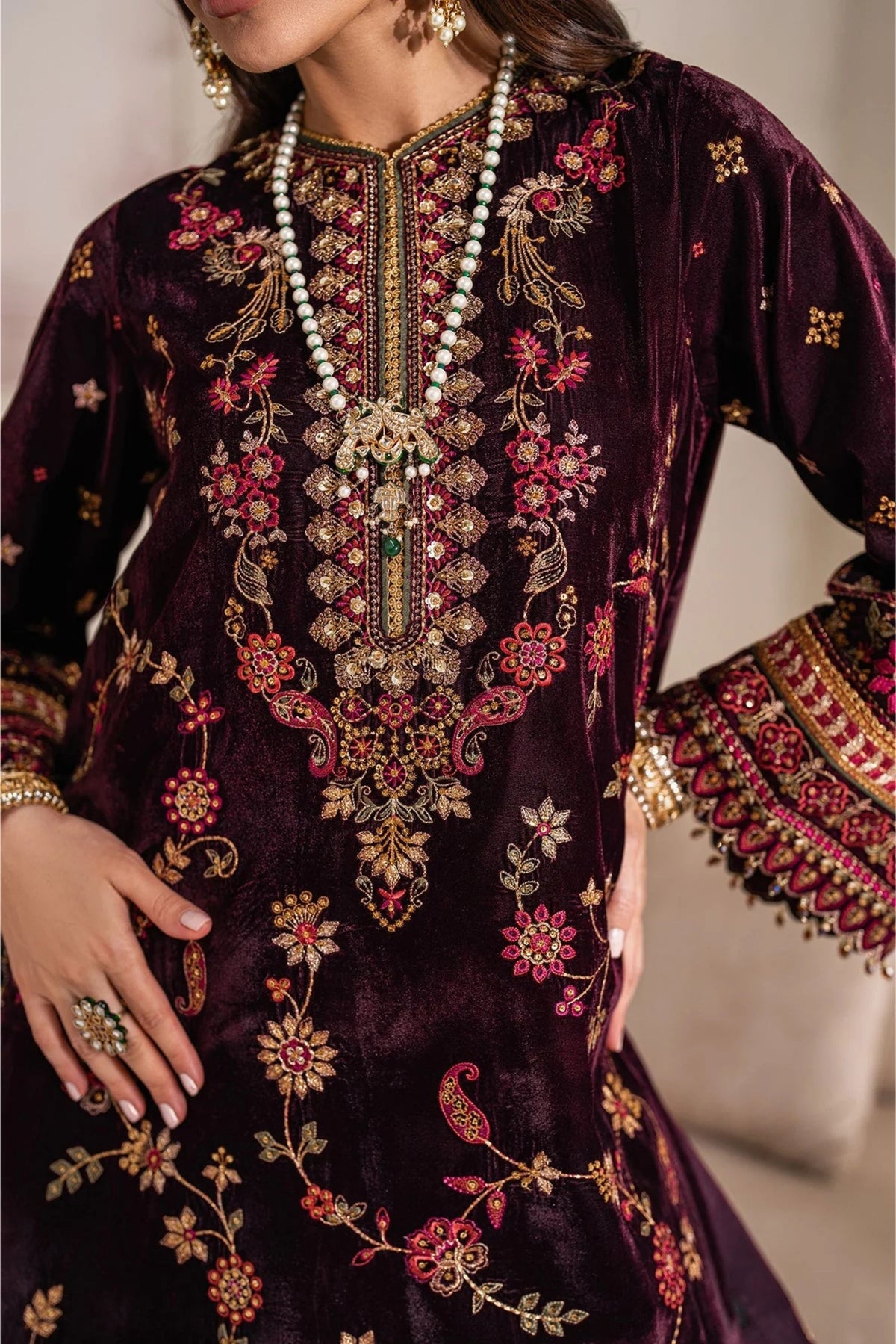 Pakistani Velvet Party Wear Suits Online