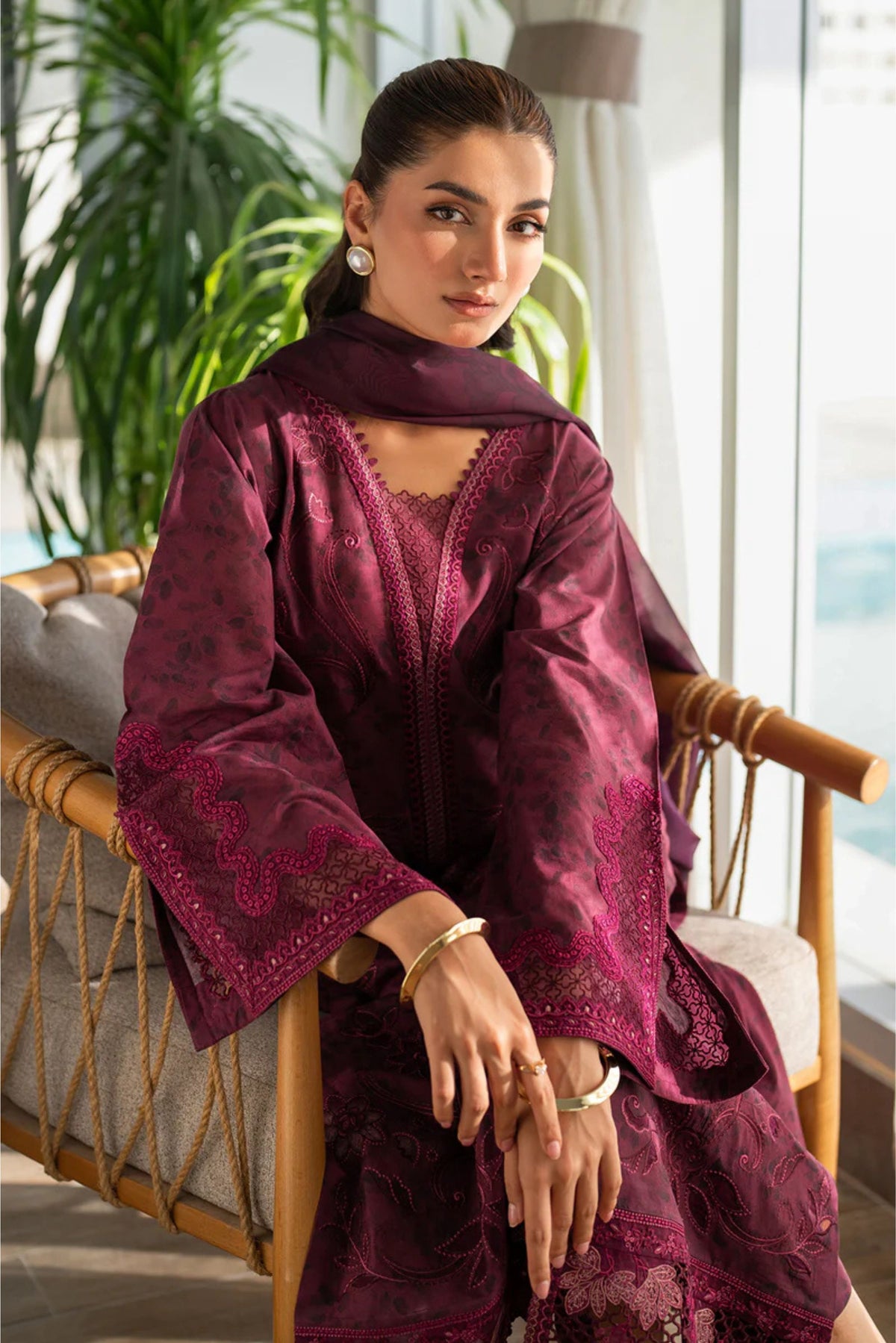 Dark Plum Lawn Suit