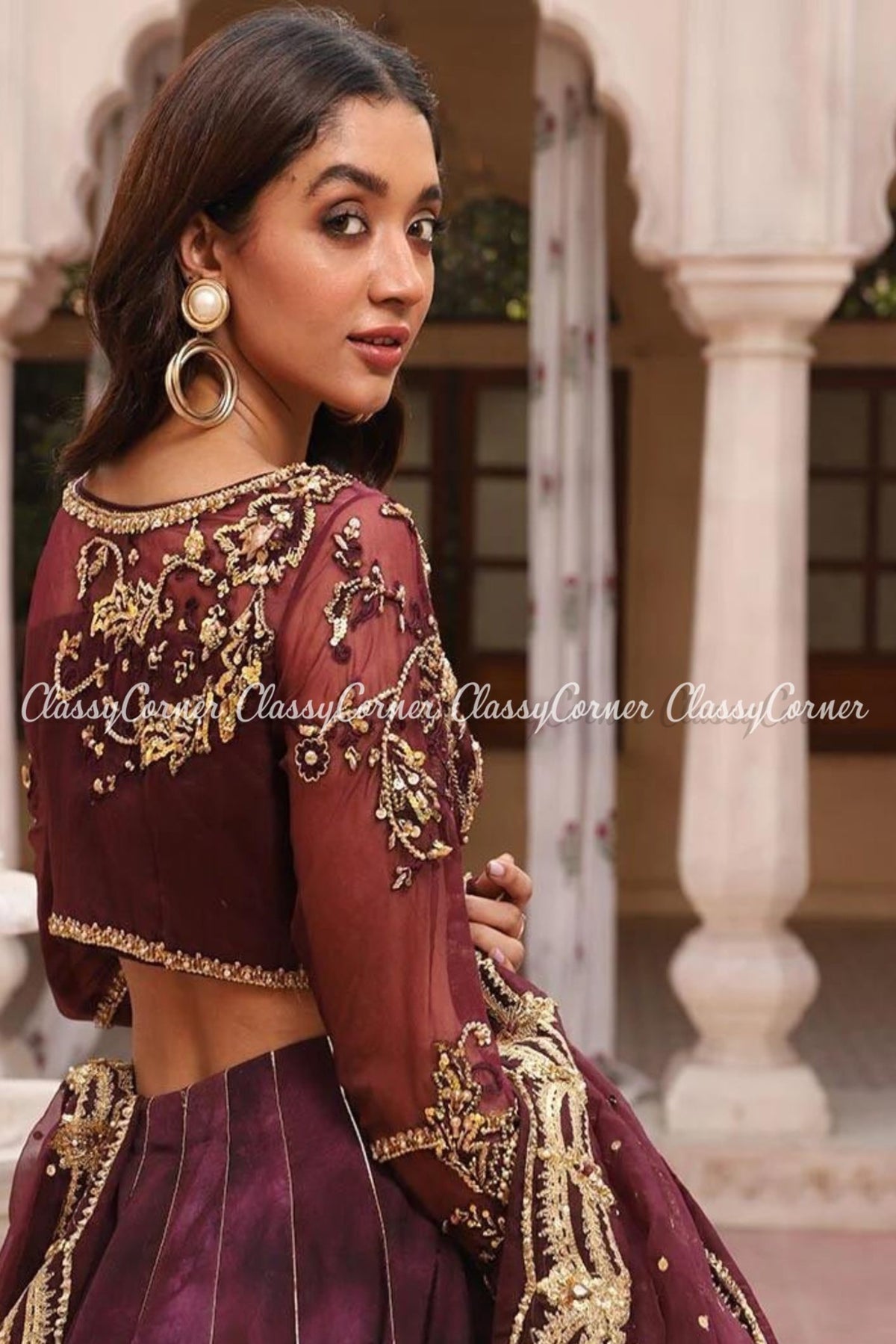 Plum Party Wear Lehenga Choli