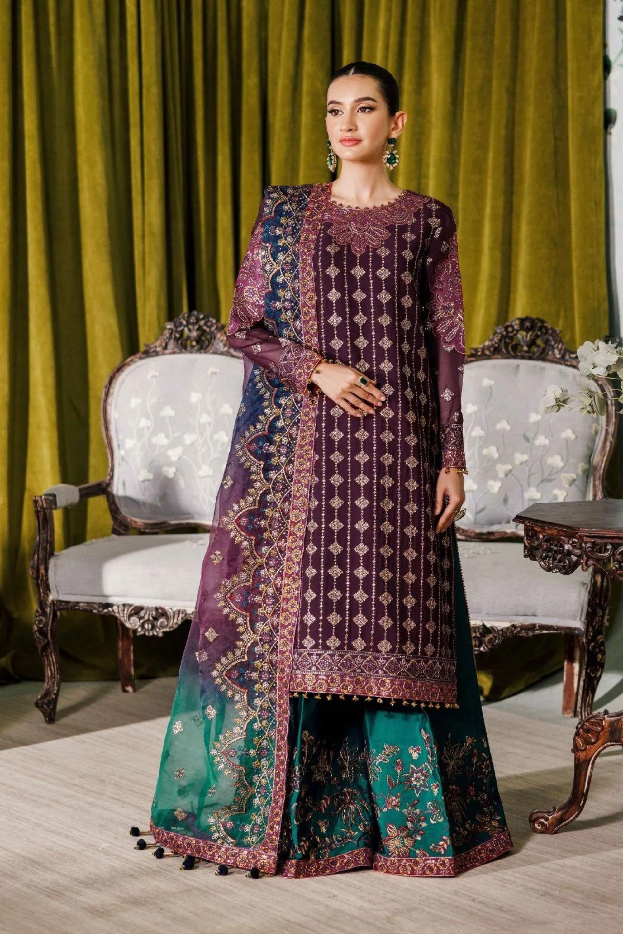 Pakistani Formal Wedding Sharara Suits