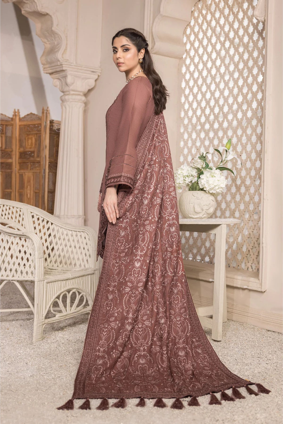 Dark Brown Slub Readymade Suit