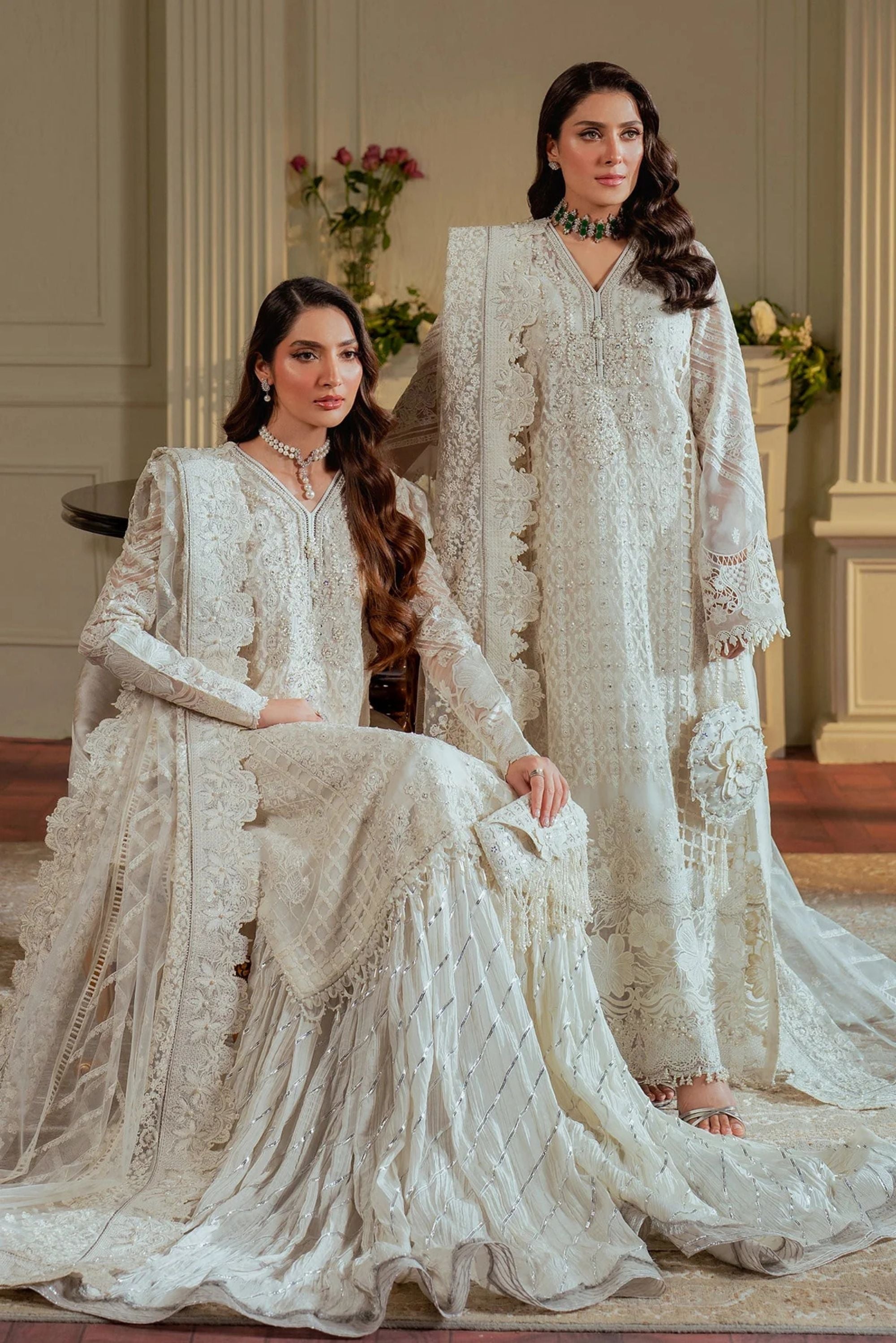 Pakistani wedding suits sharara gharara best sale