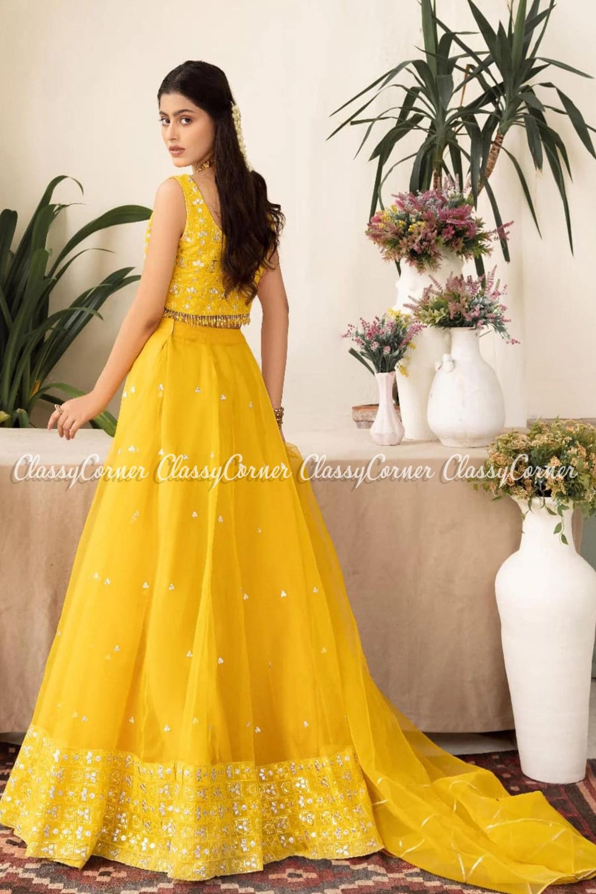 Yellow Party Wear Lehenga