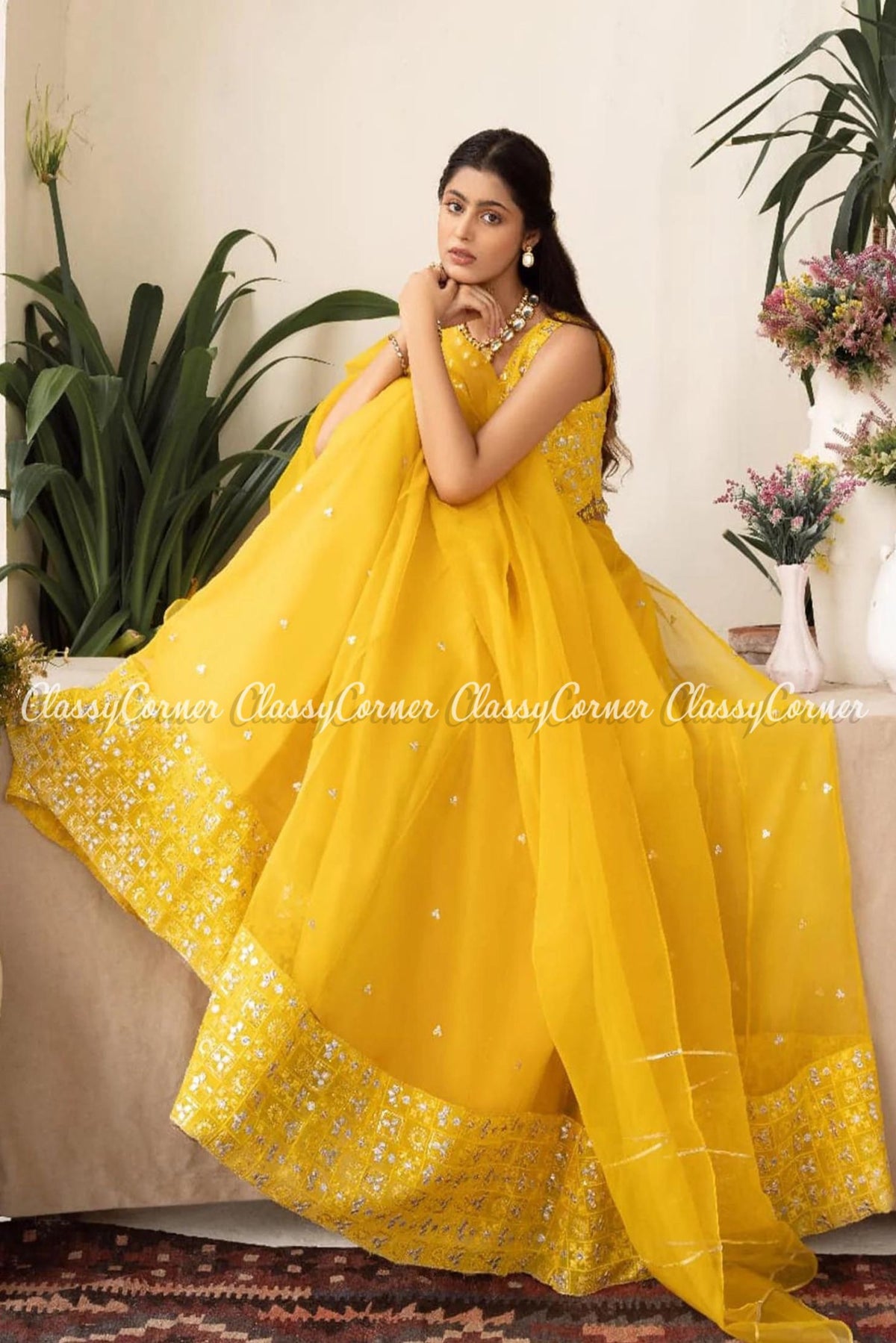 Yellow Party Wear Lehenga