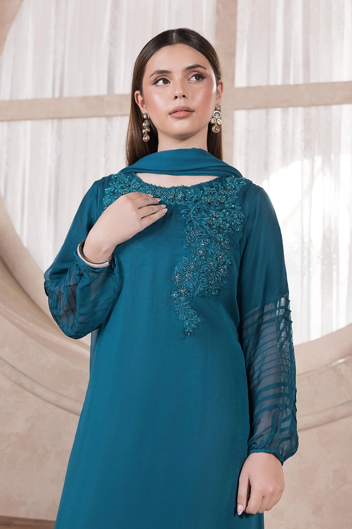 Zinc Chiffon Readymade Suit