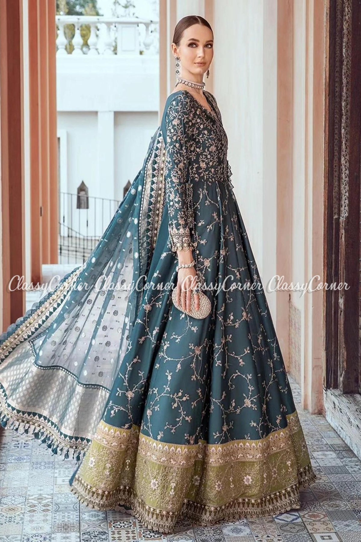 Zinc Cotton Pakistani Wedding Wear Gown