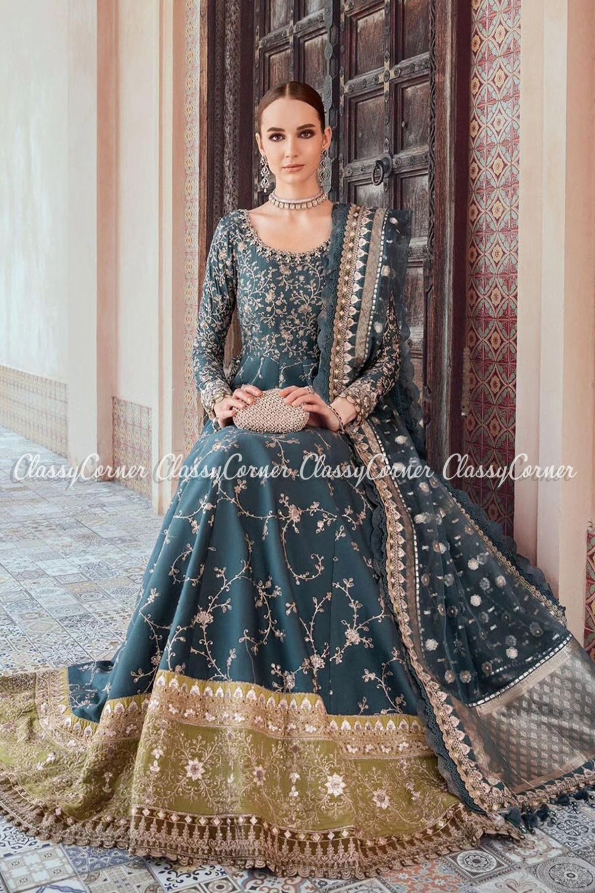 Zinc Cotton Pakistani Wedding Wear Gown