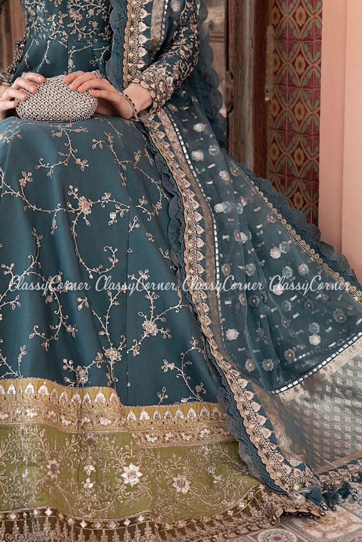 Zinc Cotton Pakistani Wedding Wear Gown