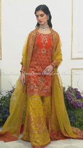 pakistani gharara suit for wedding