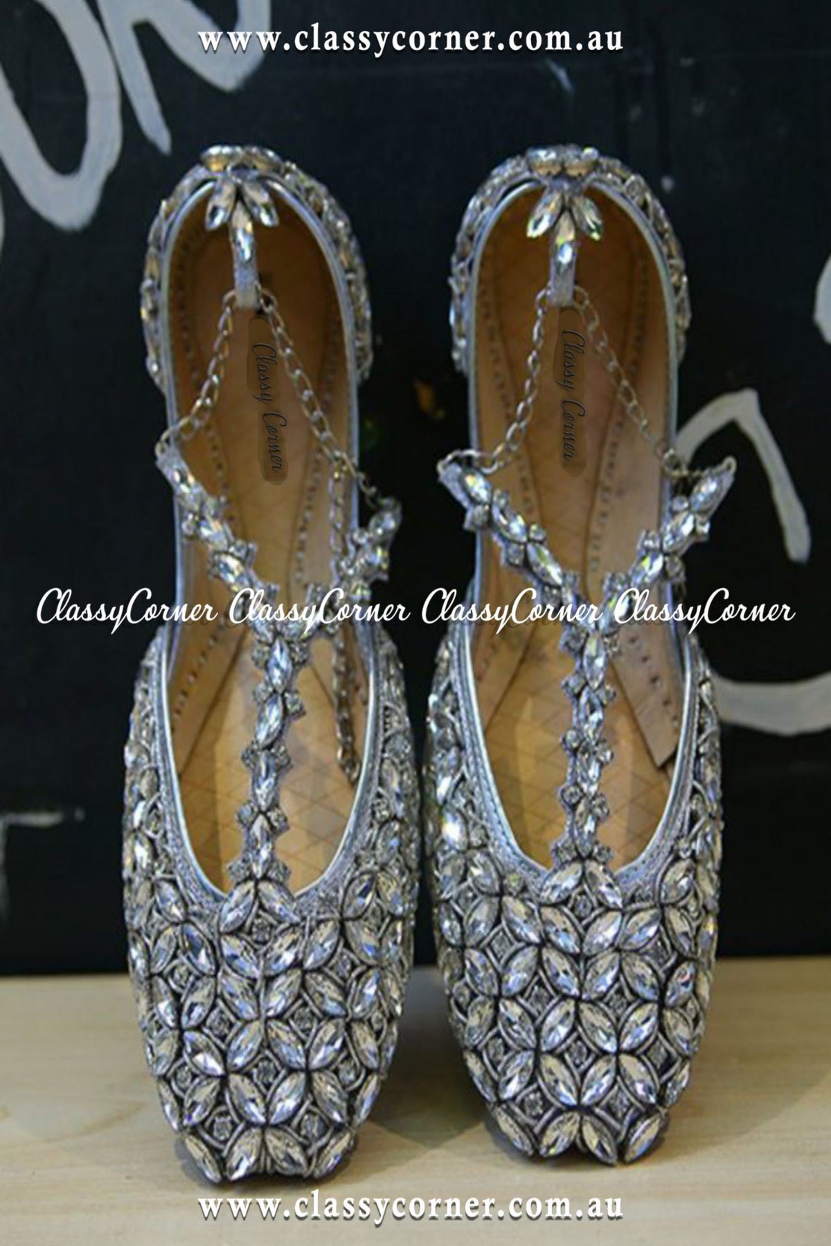 Heavy Stone Embellished Bridal Khussa - Classy Corner