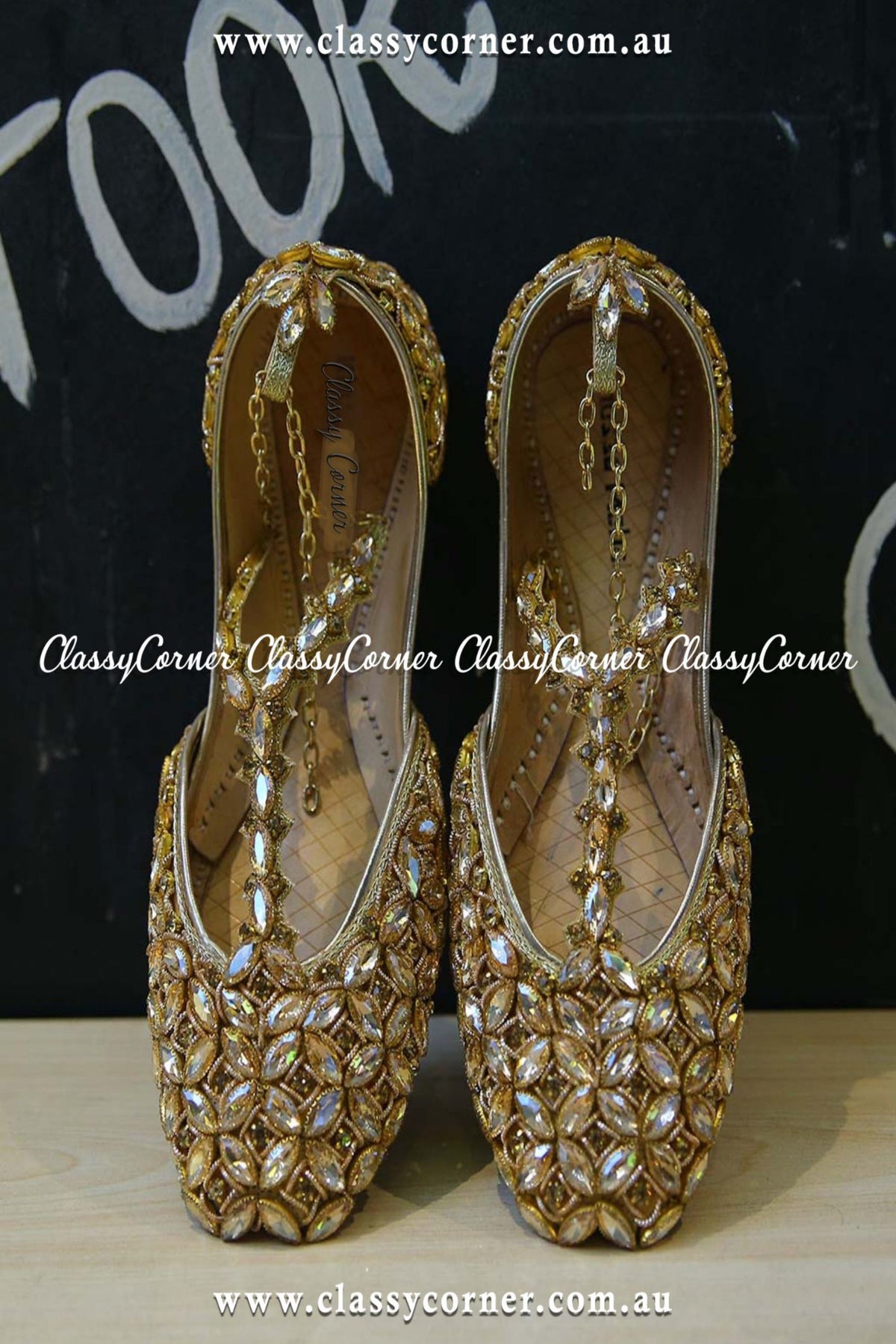 Heavy Stone Embellished Bridal Khussa - Classy Corner