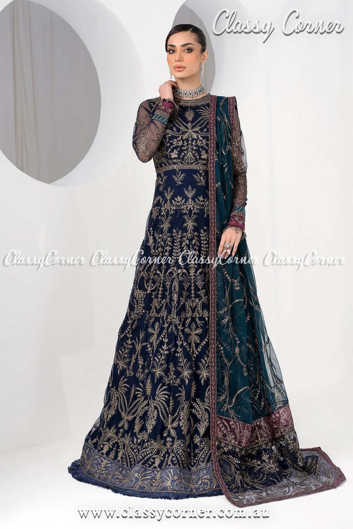 pakistani formal gown for wedding