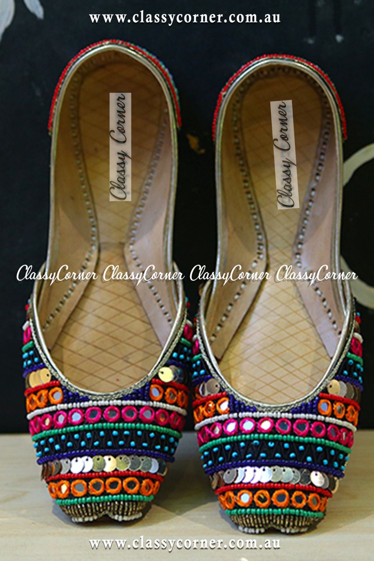 Mirror Sequin Multicolor Khussa - Classy Corner