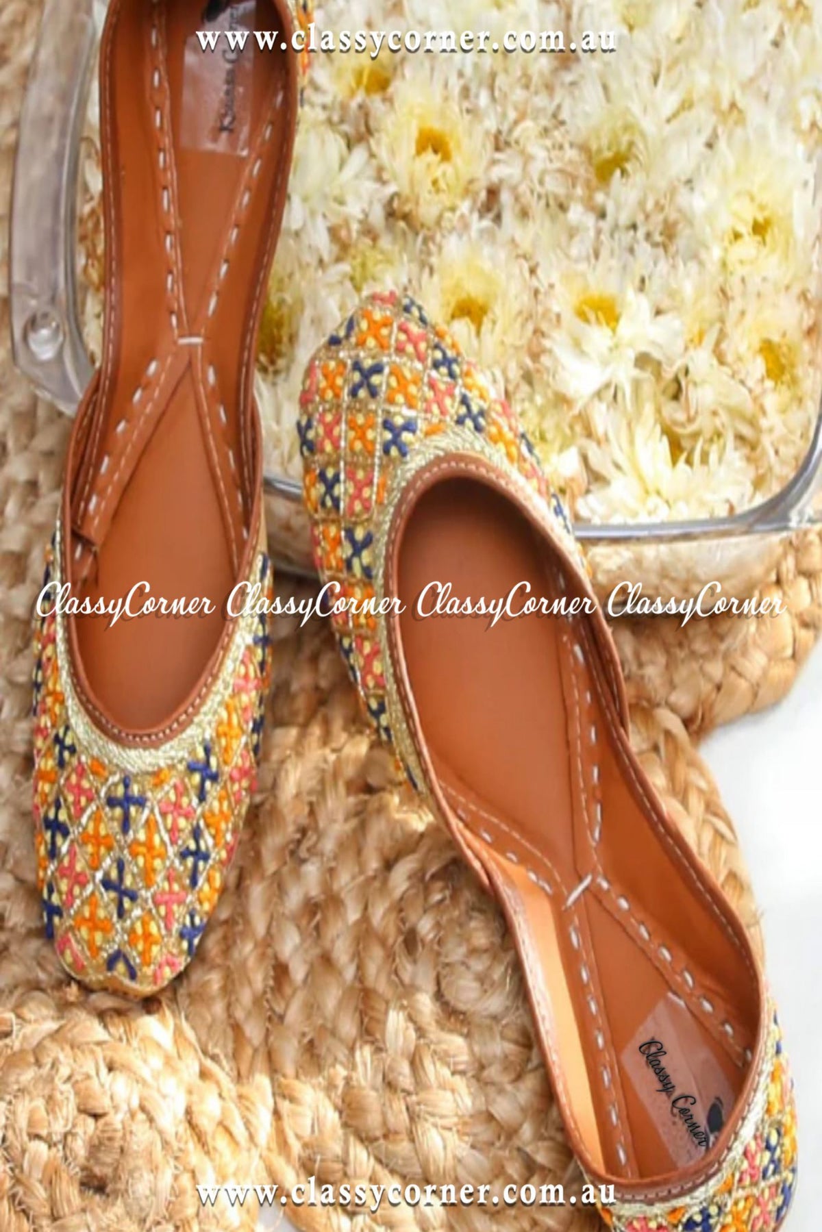 Multicolor Mayon Silk Khussa - Classy Corner