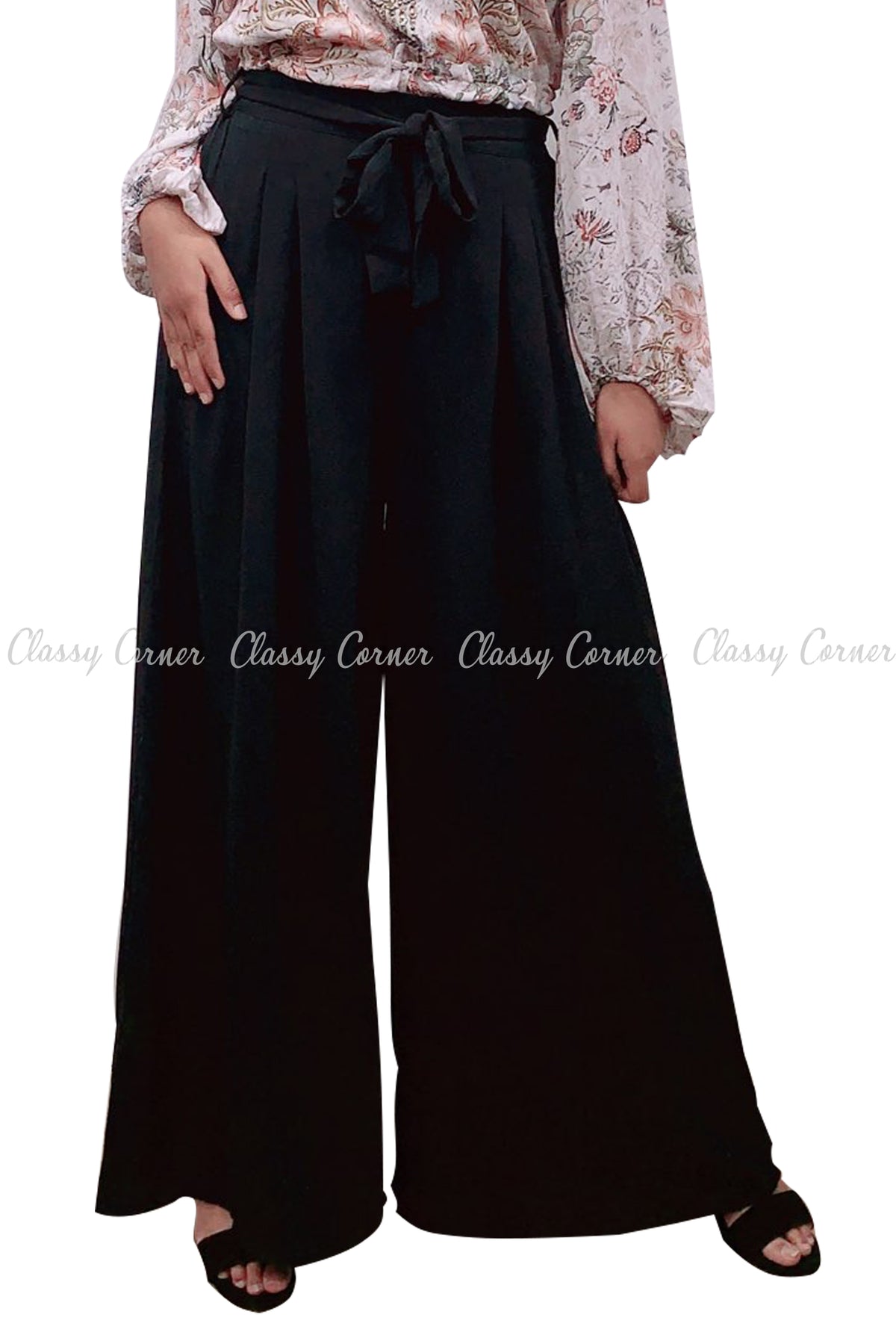 Black Loose Bottom Comfy Summer Pants - Classy Corner