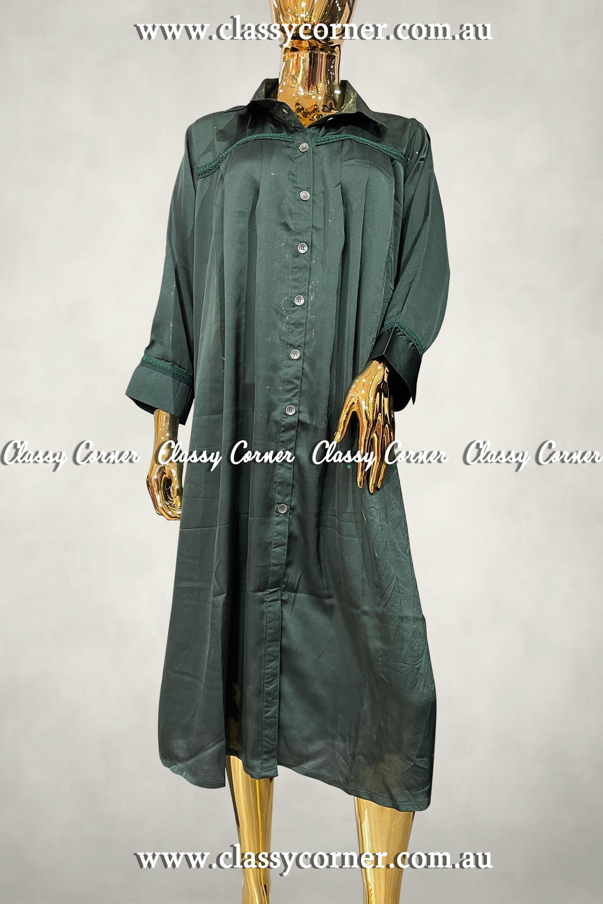 Bottle Green Plus Size Casual Kurti - Classy Corner