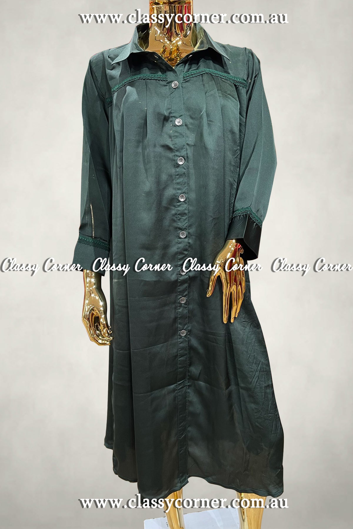 Bottle Green Plus Size Casual Kurti - Classy Corner