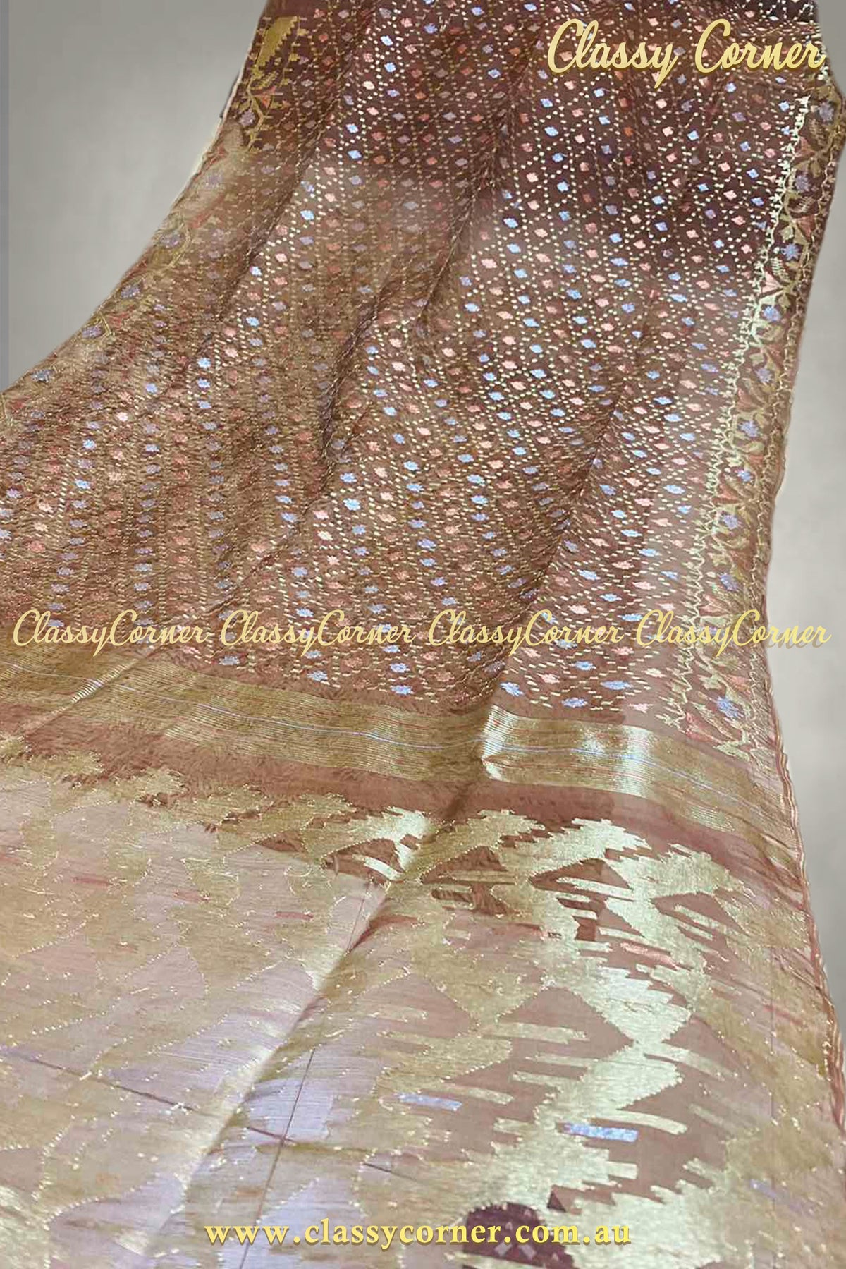 Brownie Chocolate Jamdanee Saree - Classy Corner